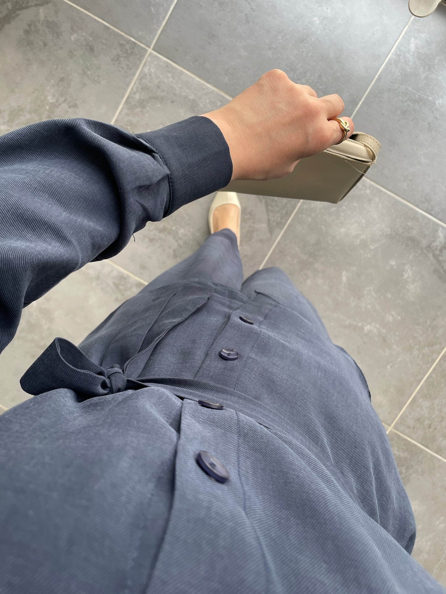 Tencel Keten Etek Pantolonlu Takım-Lacivert