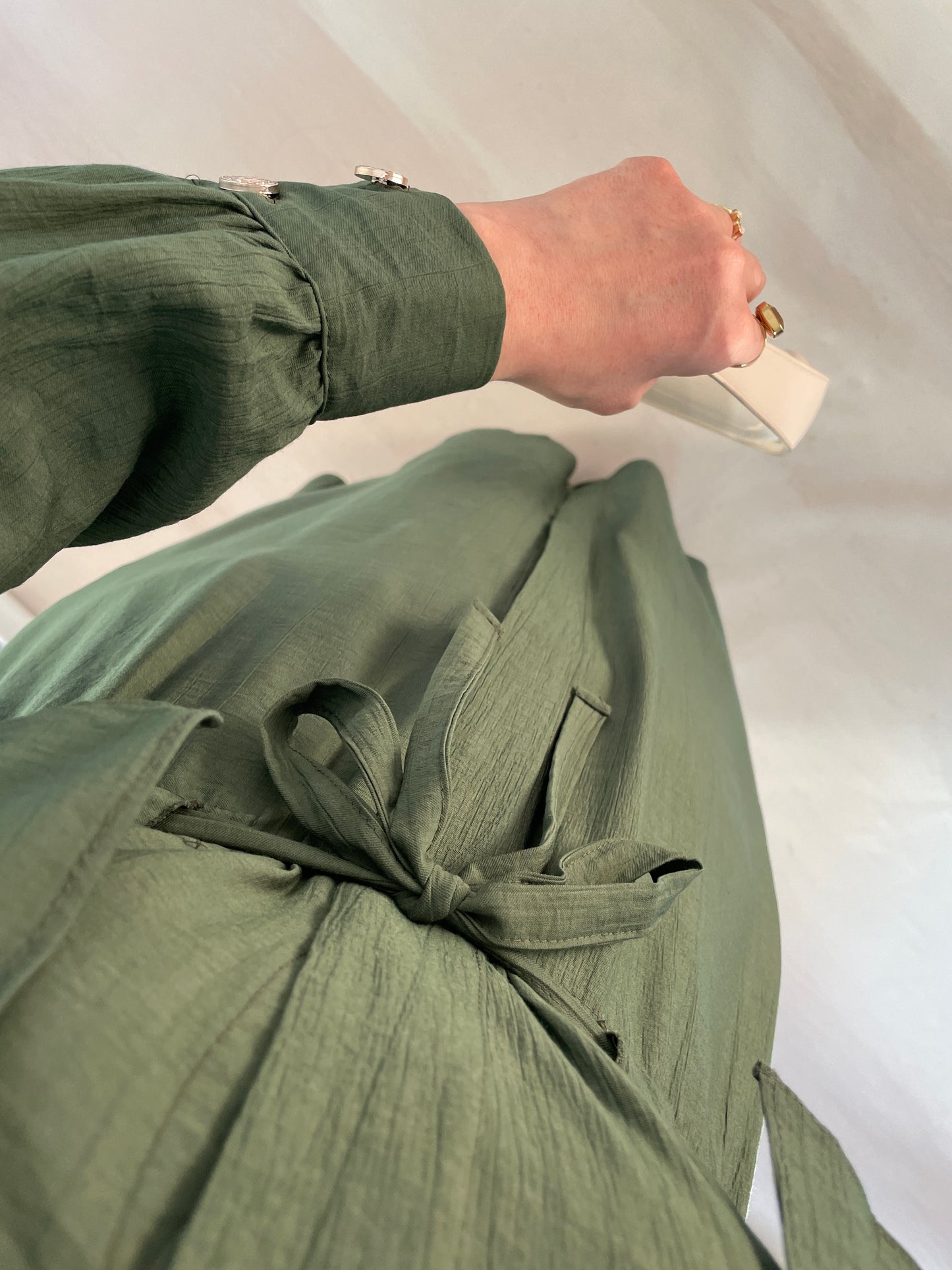 Çilek Kumaş Tunik Elbise Haki