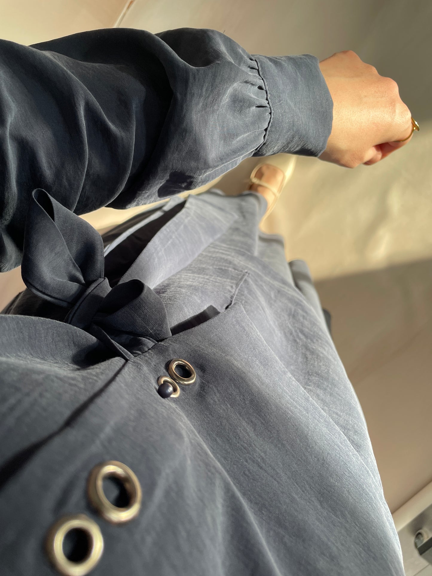 Kuş gözü tasarım Etekli Takım-Lacivert