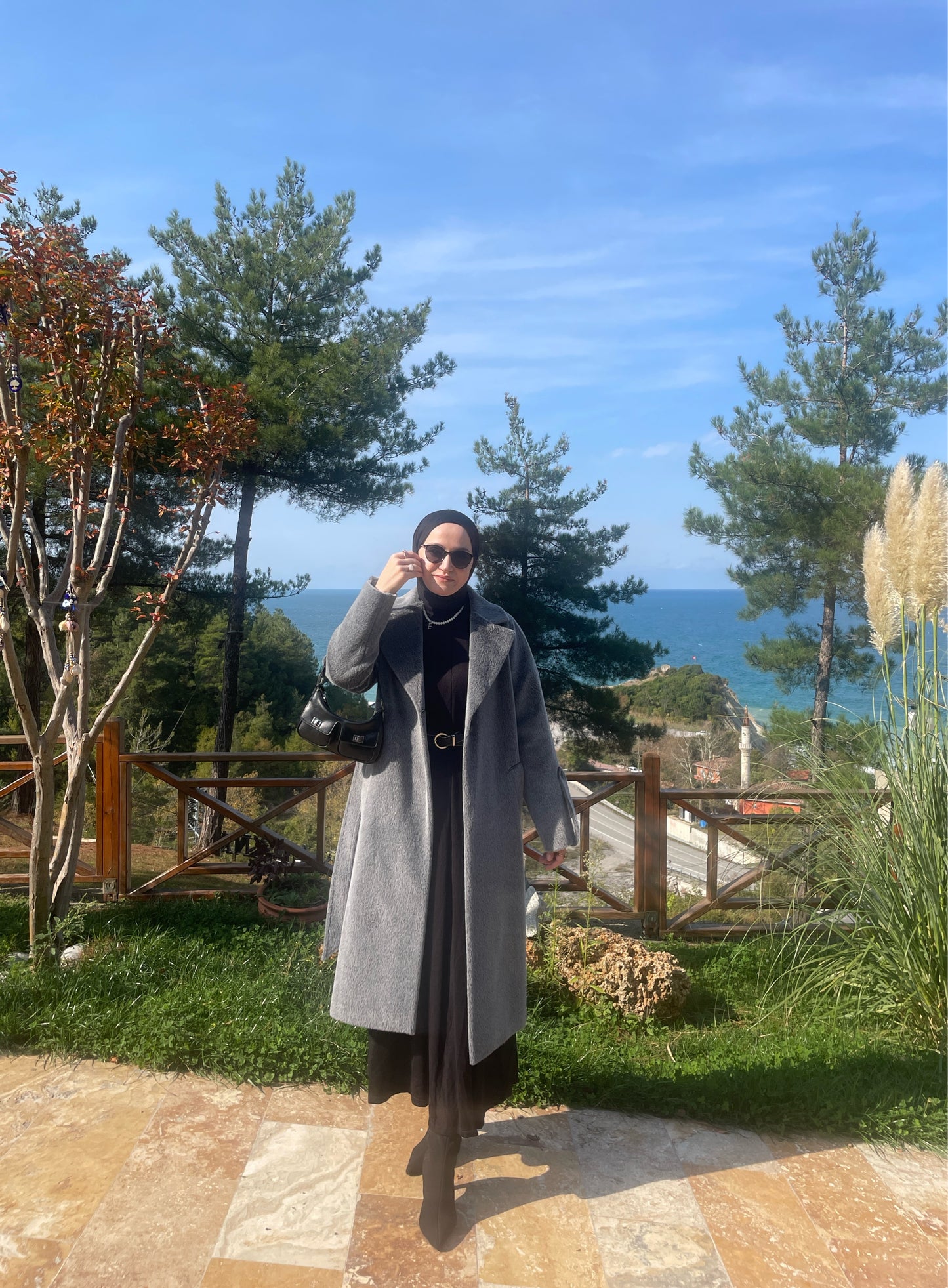 Nirvana Tay Tüyü Kaşe Kaban Antrasit