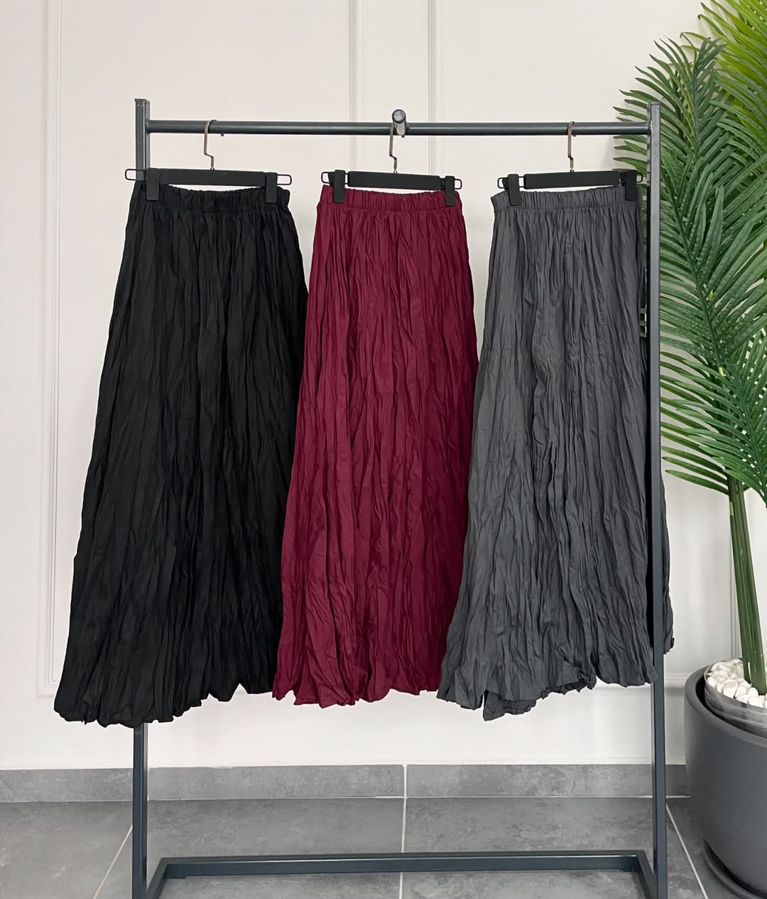 %100 Koton Kraş Etek-Bordo