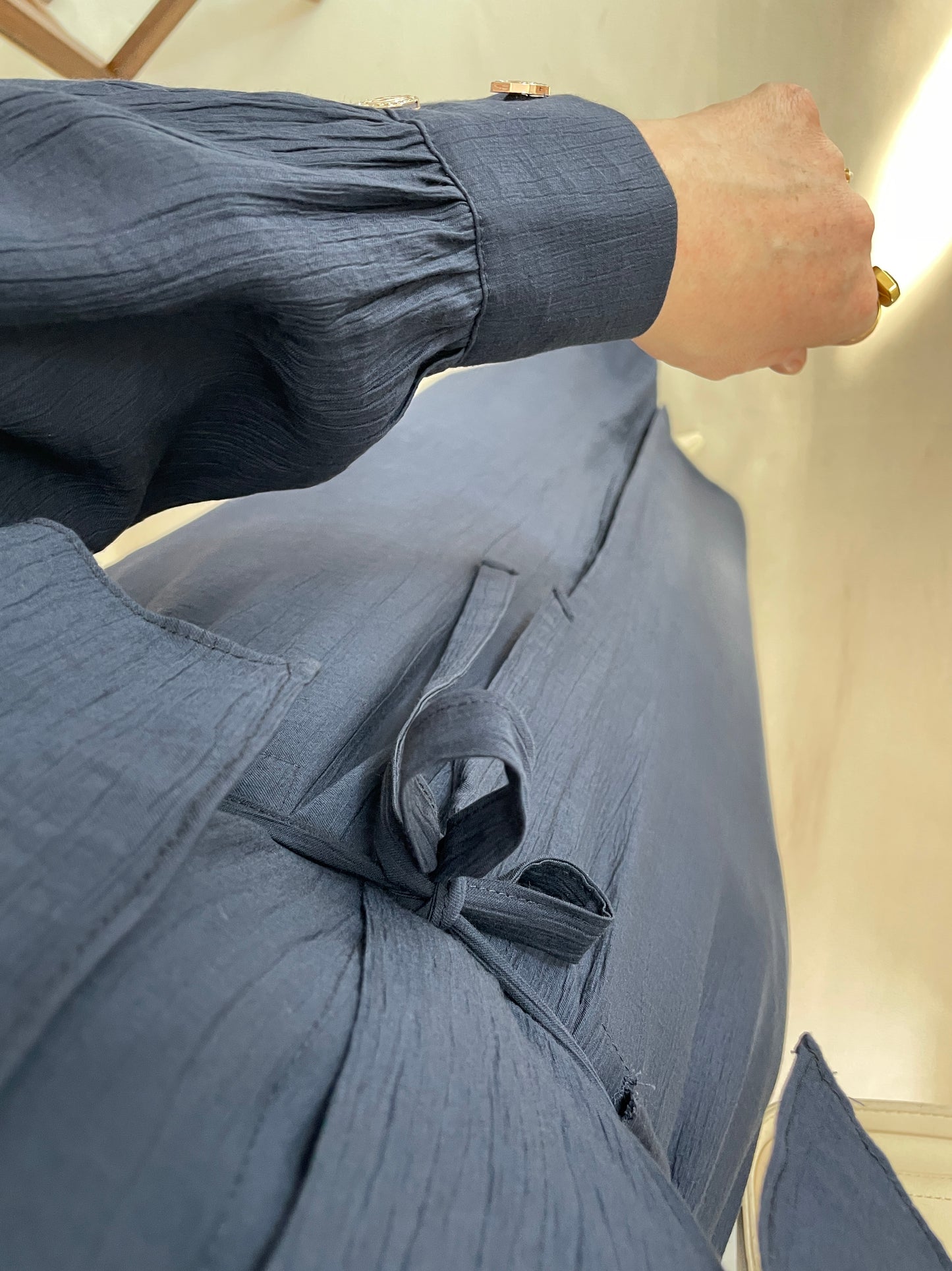 Çilek Kumaş Tunik Elbise Lacivert