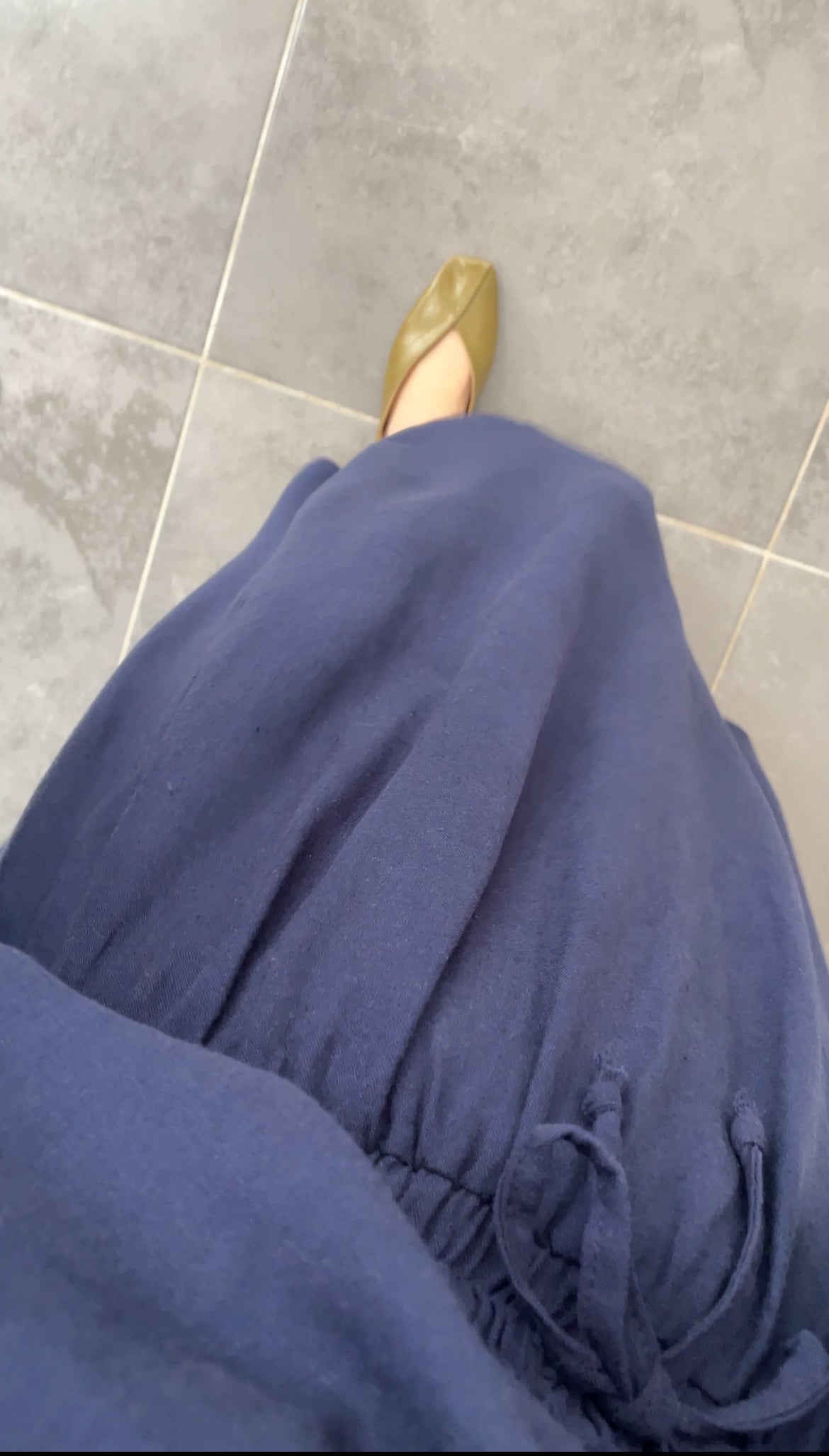 Pelerin Tasarım Ham Keten Etekli Takım-Lacivert