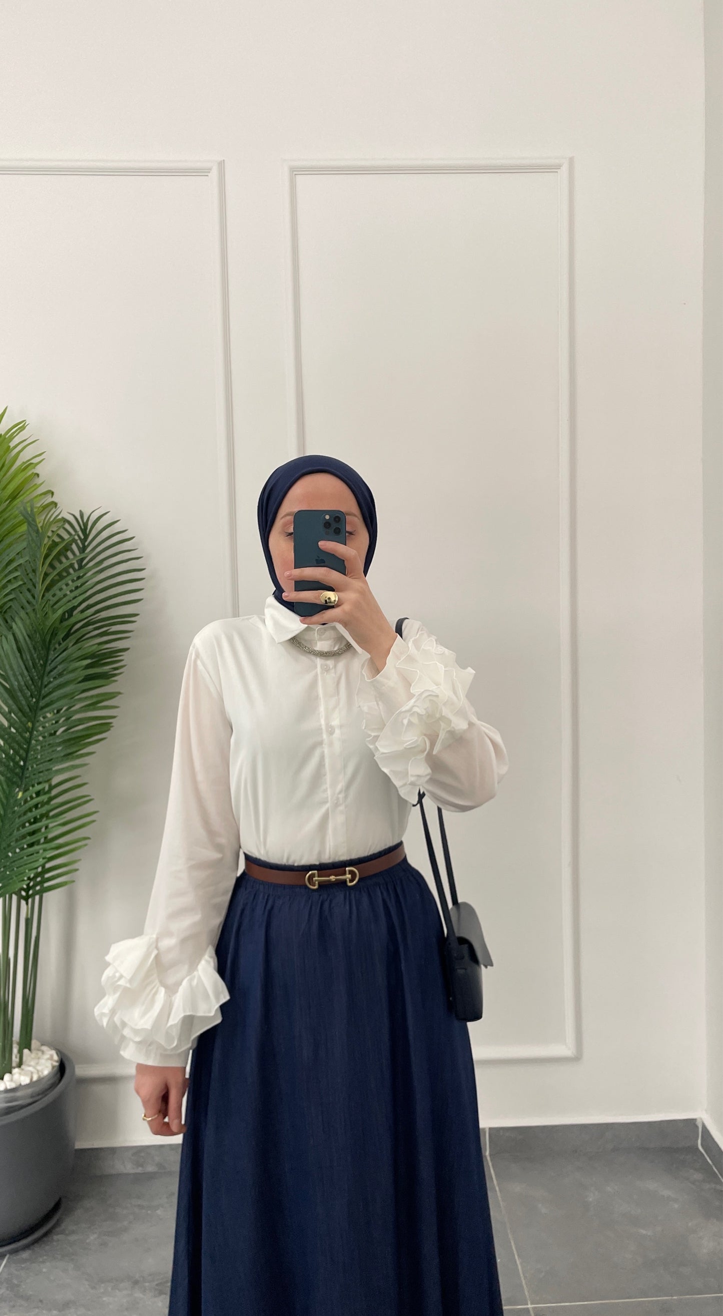 Çilek Kol Tasarım Gömlek-Ekru