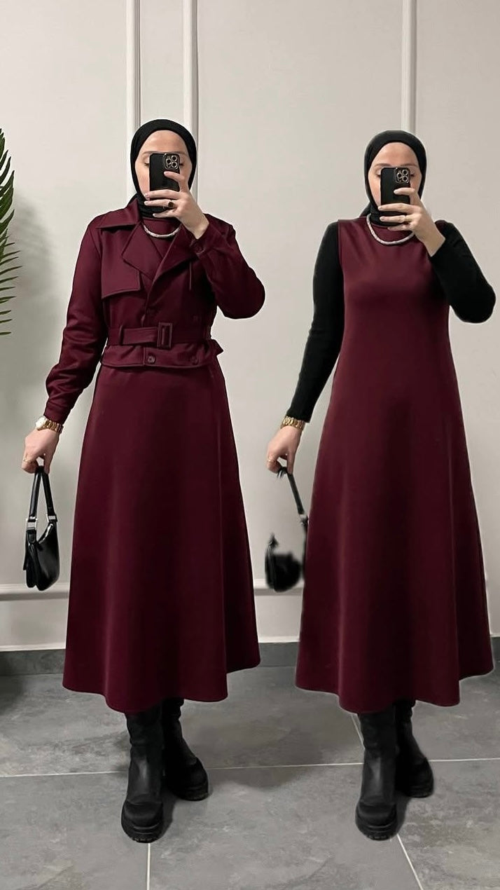 Scuba JİLE&TRENÇKOT Takım Bordo