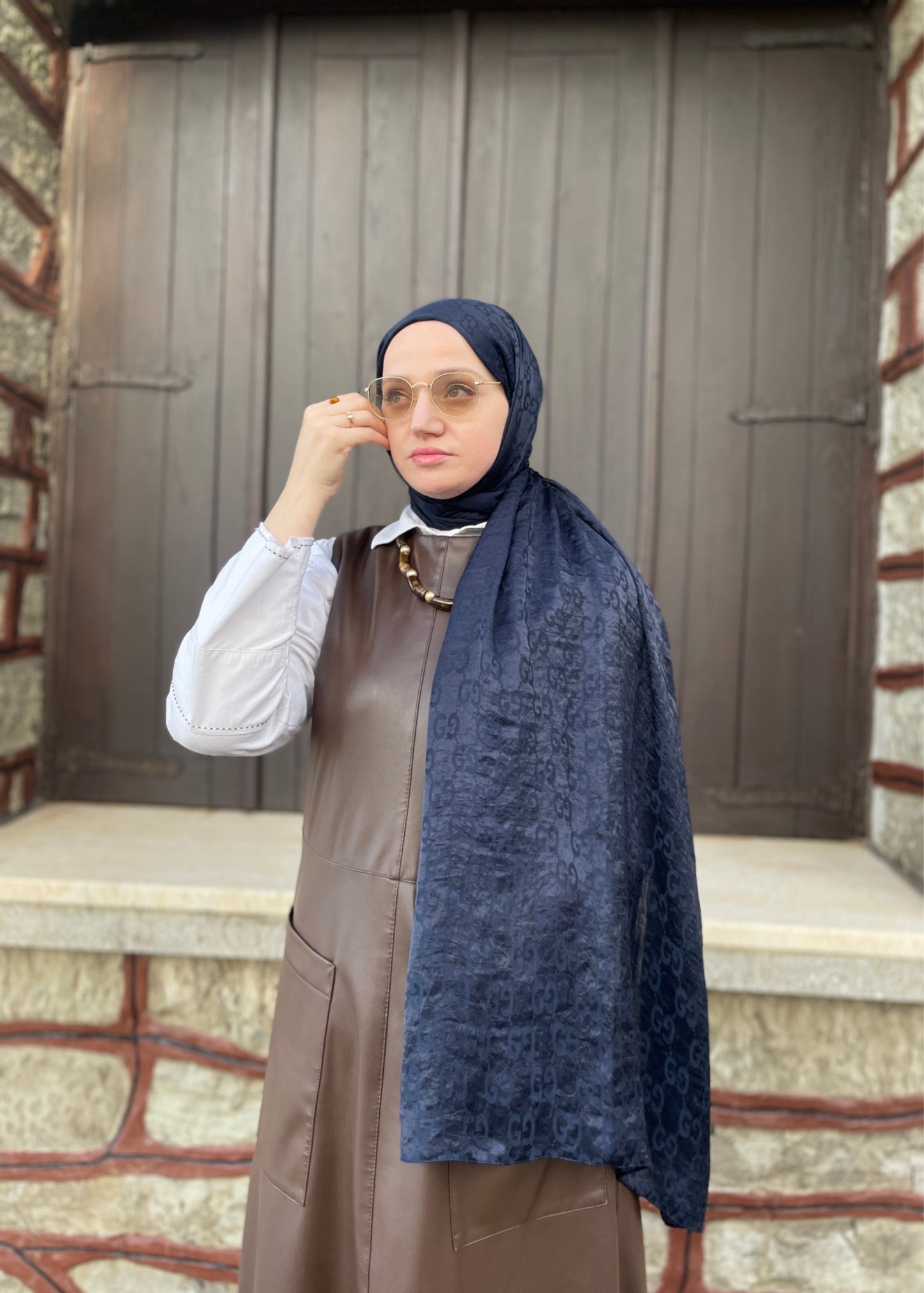 G desen AYROBİN JAKAR ŞAL LACİVERT