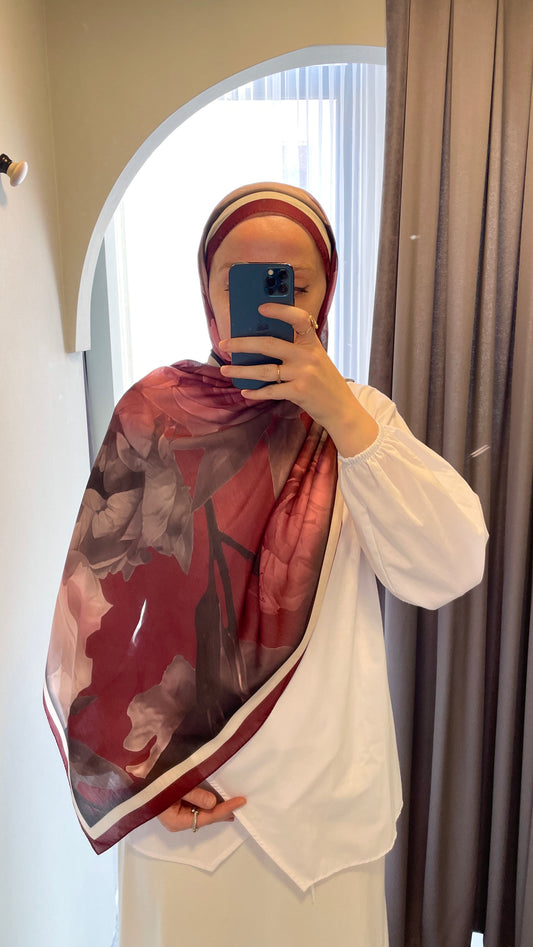 Lotus Pamuk Soft Şal-Bordo