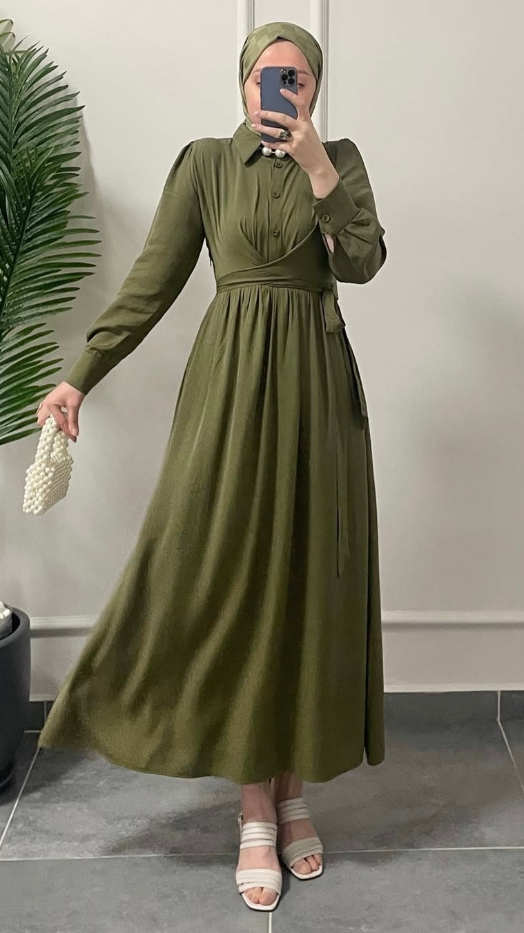 Liva Koton Elbise-Haki