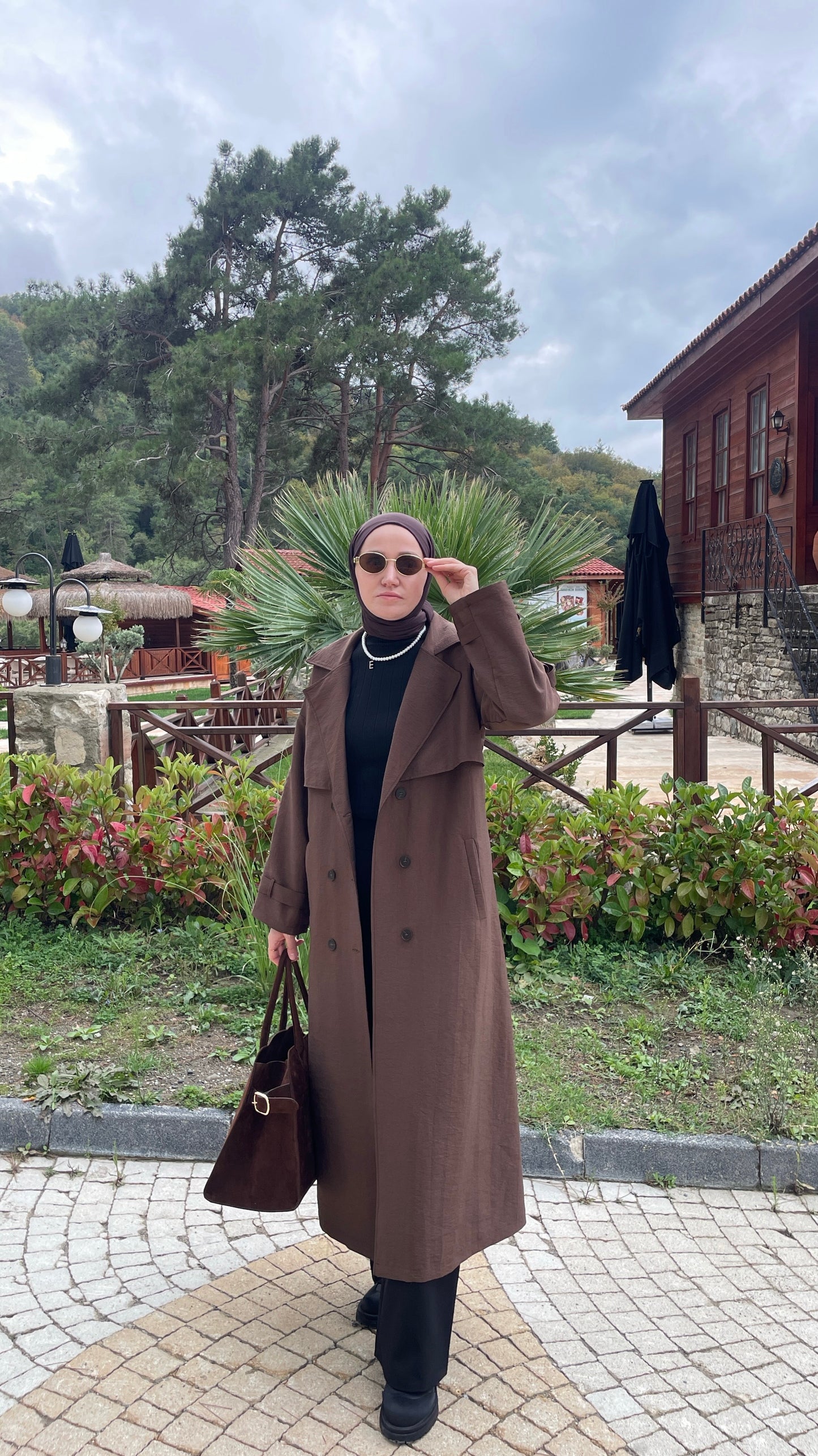 Apoletli ASTARLI Premium Trençkot Kahve