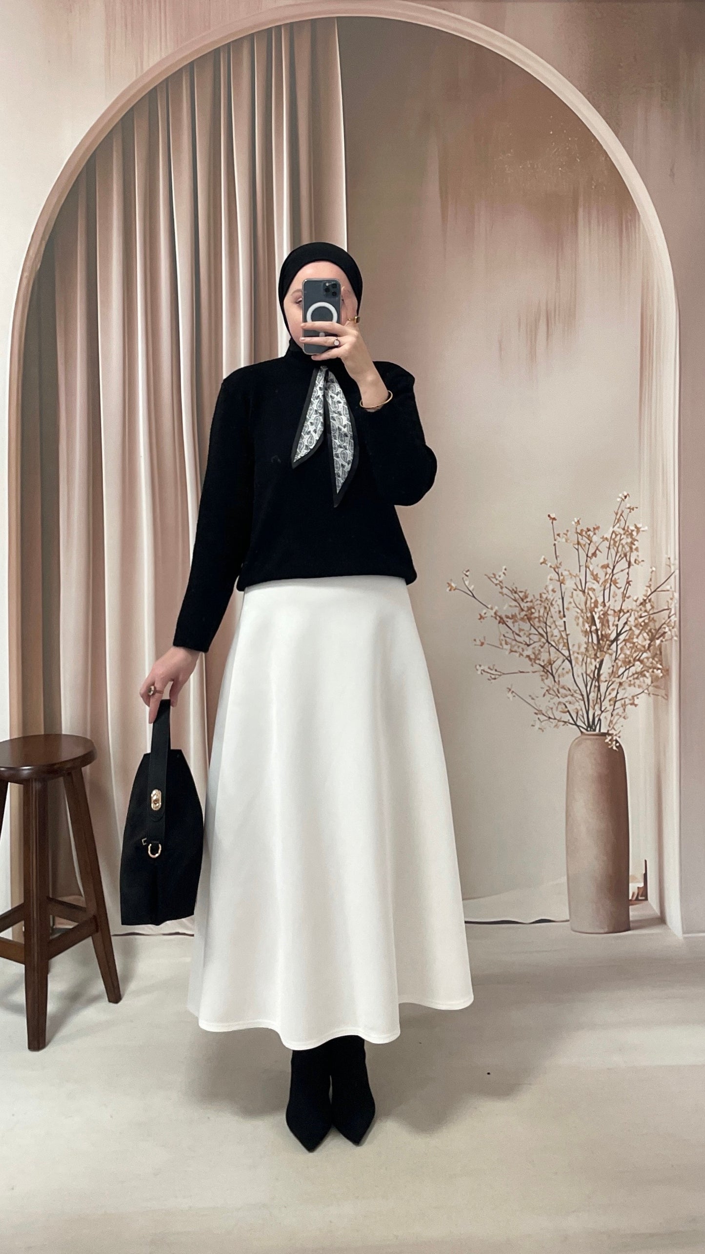 Flar Tasarım Peluş Kazak Siyah