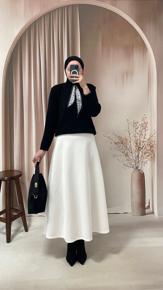 Flar Tasarım Peluş Kazak Siyah