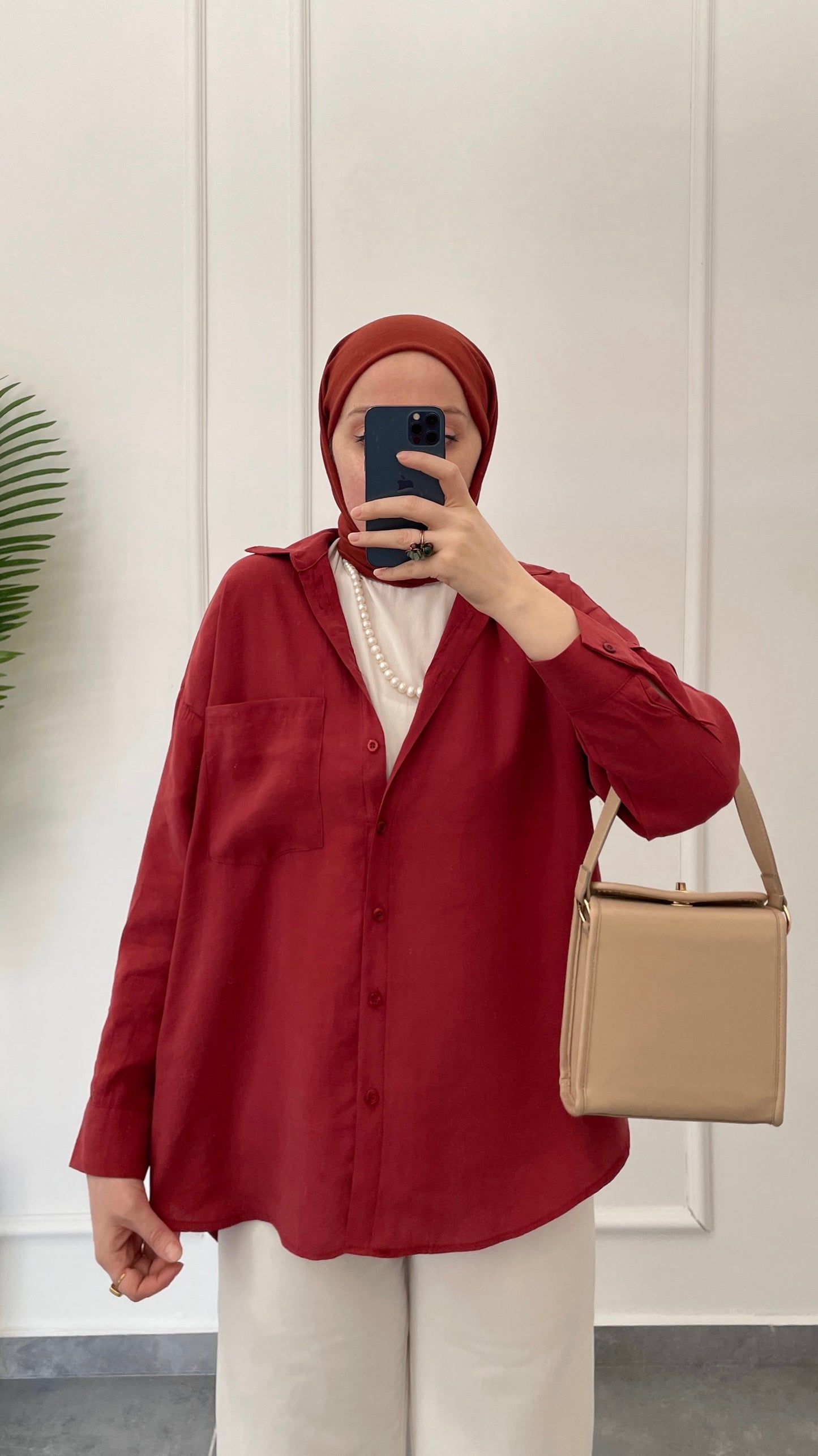 Basic Tencel Gömlek-Tarçın