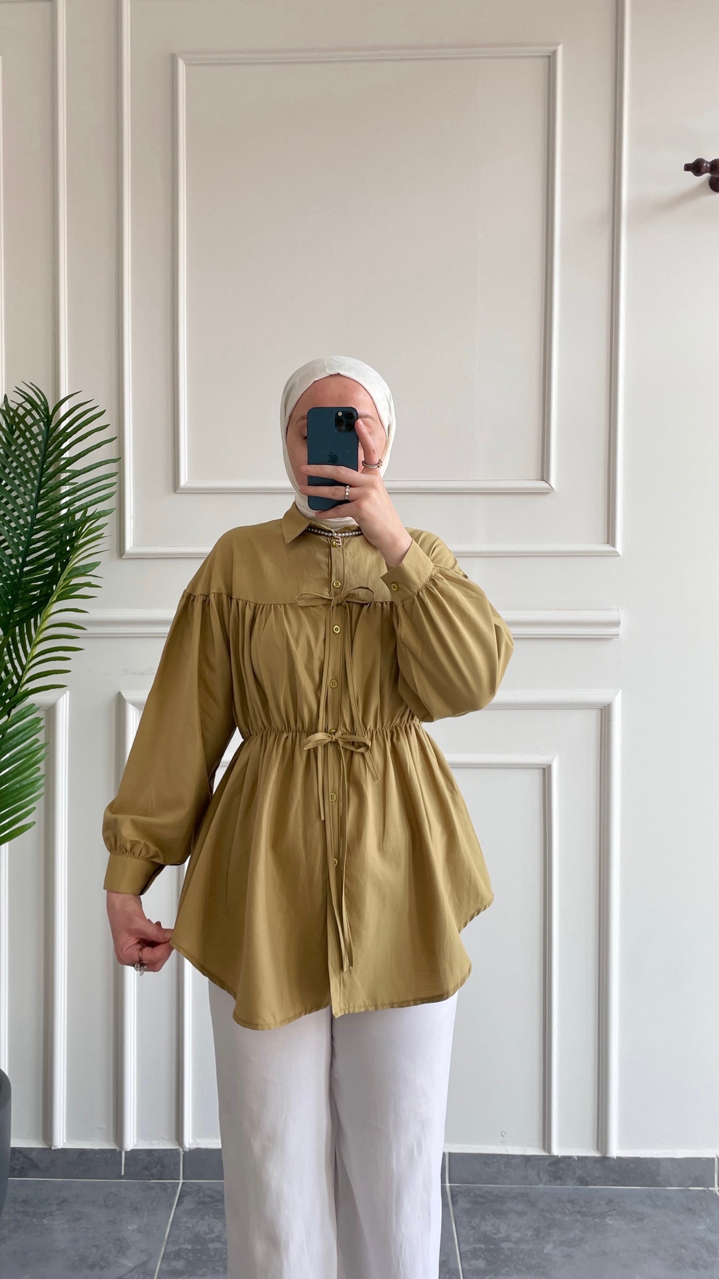 Fiyonklu Pinterest Gömlek-Yağ yeşili