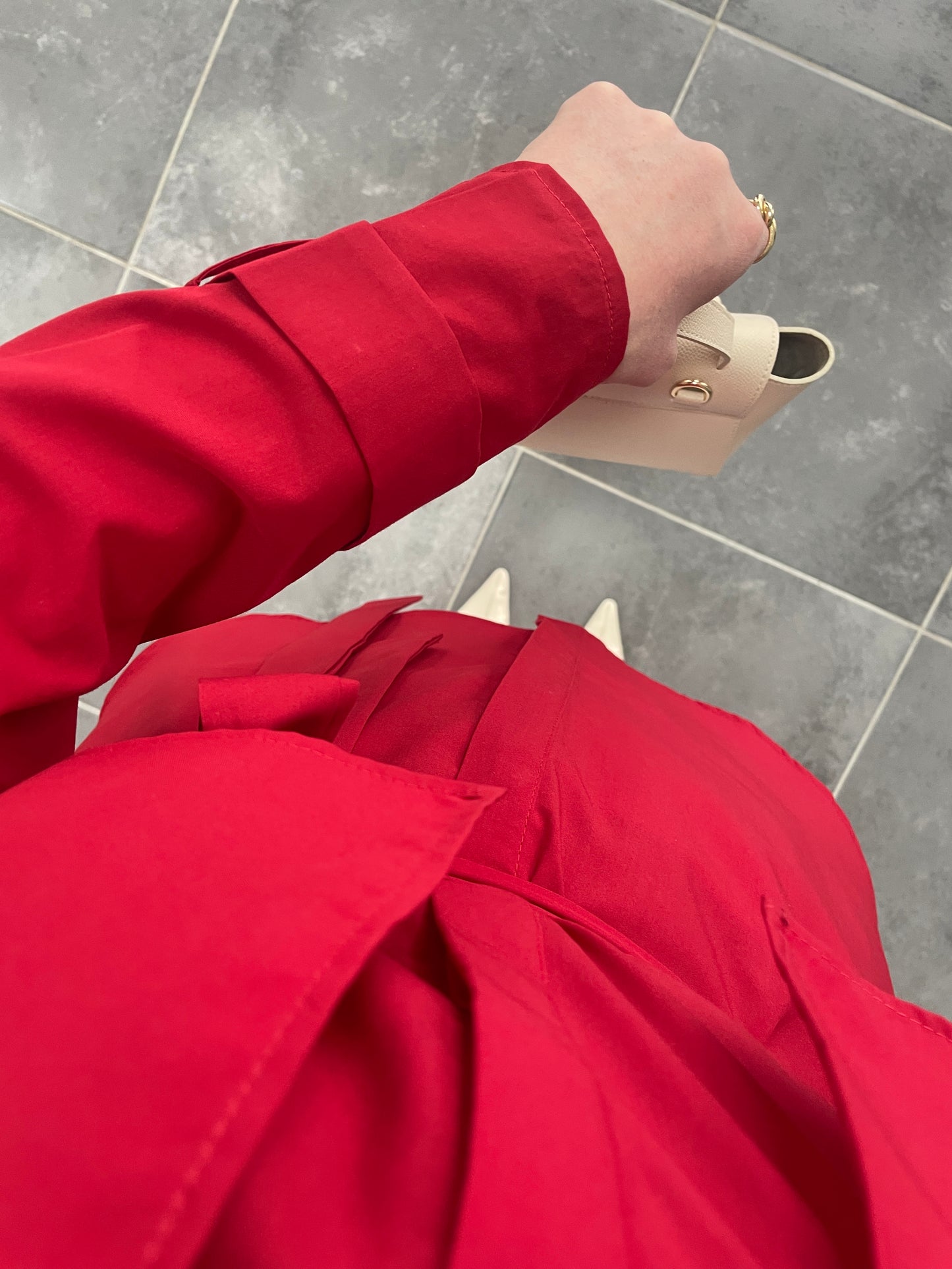 Ceket Tasarım Poplin Gömlek-Kırmızı