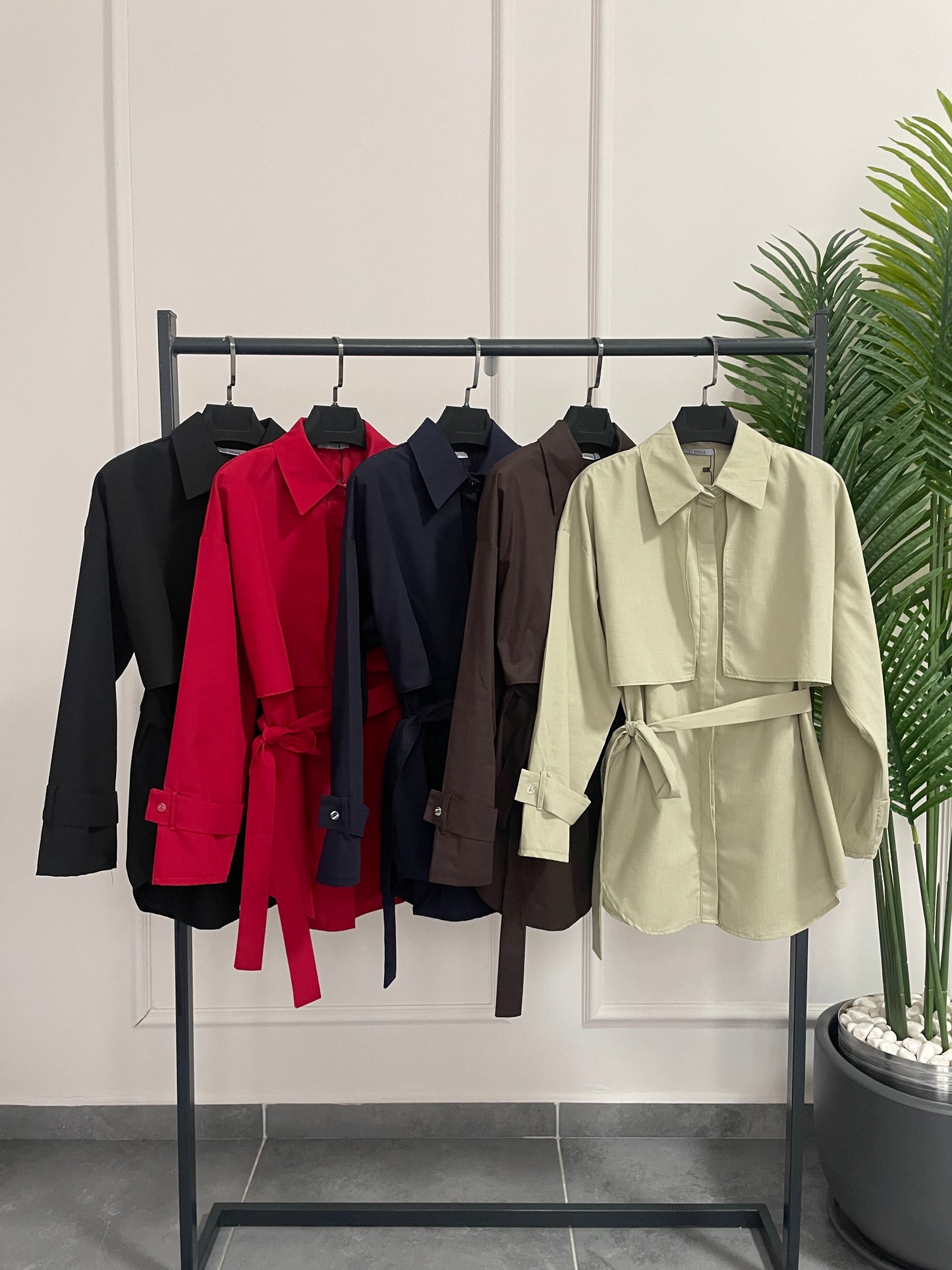 Ceket Tasarım Poplin Gömlek-Acı kahve