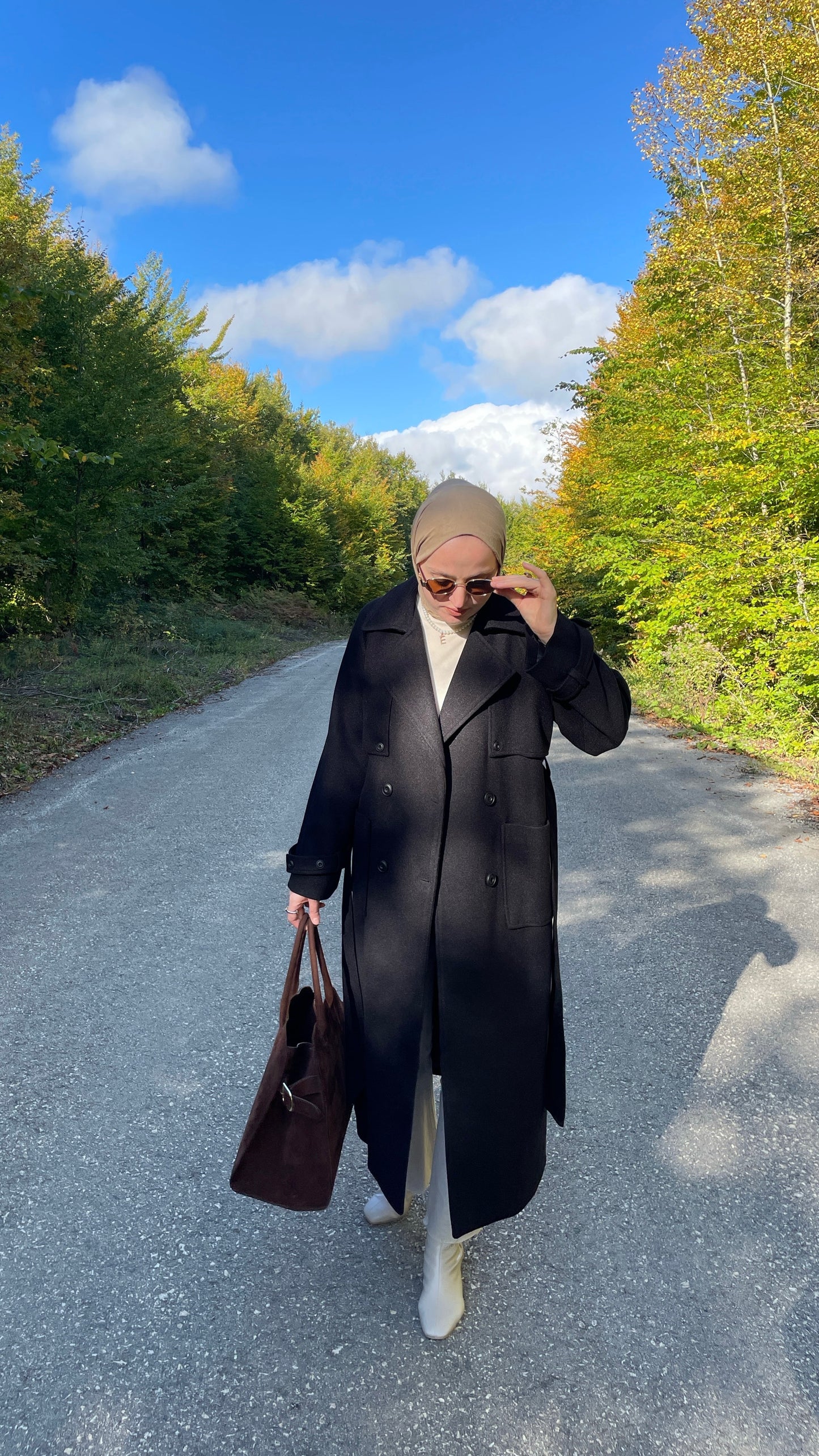 Trençkot Tasarım Premium Kaşe Kaban Siyah