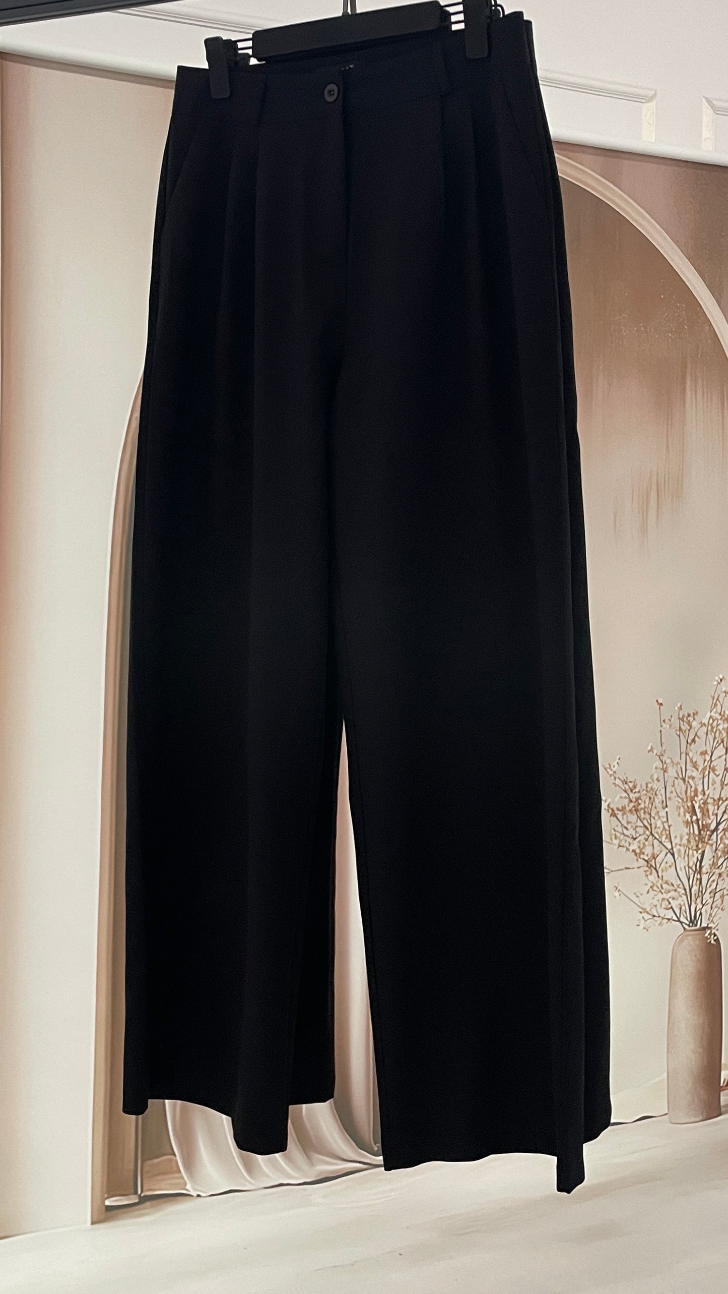 Dökümlü Krep Palazzo Beyaz