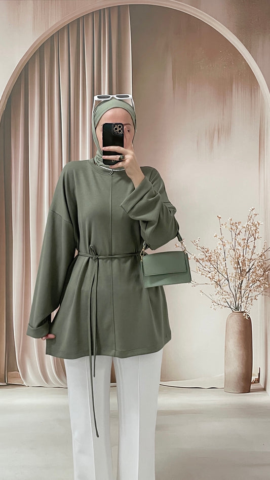 Yırtmaçlı Oysho Sweatshirt Ada Çayı