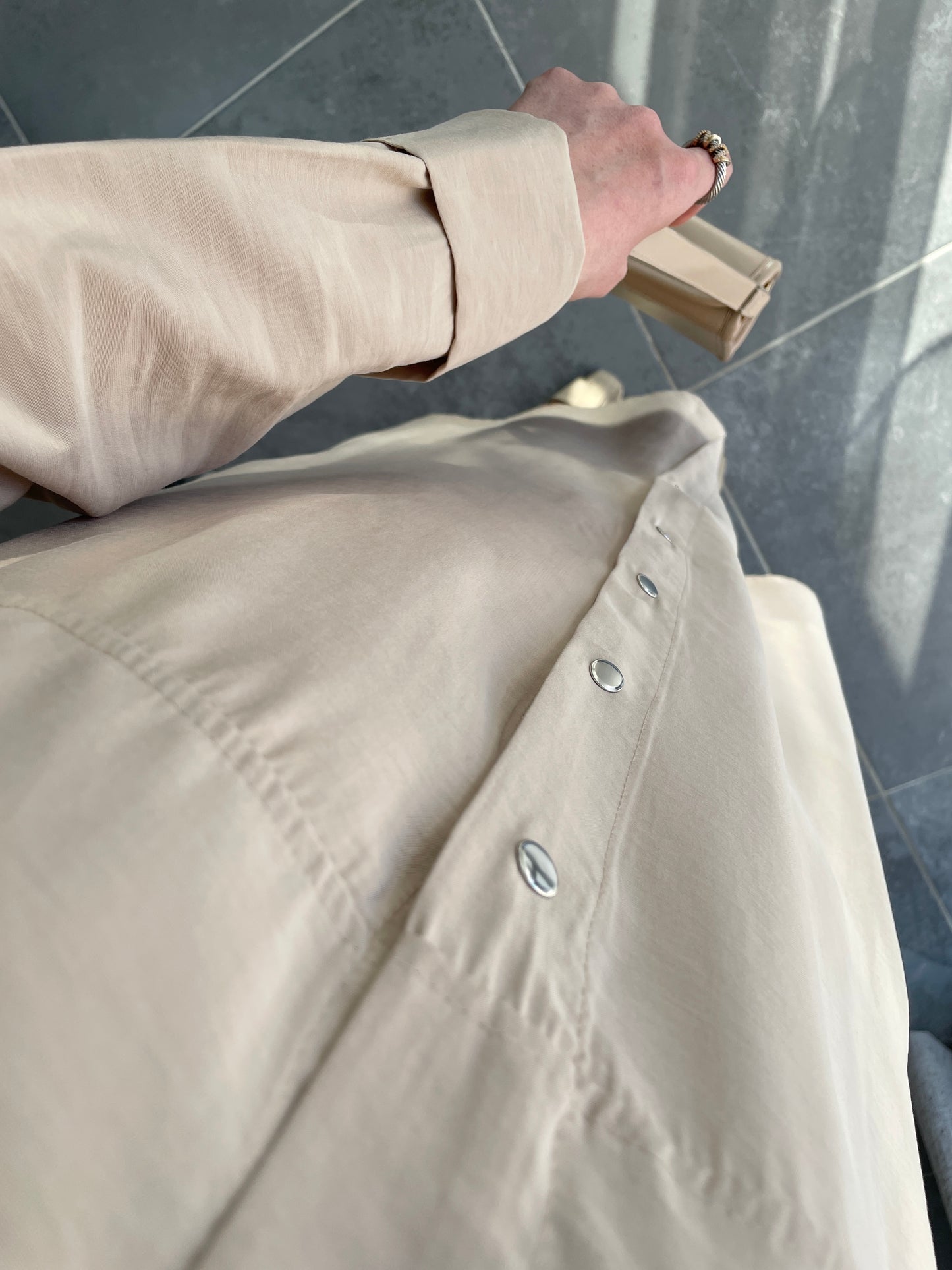 Cupra Çıtçıt Kapamalı Kap-Bej