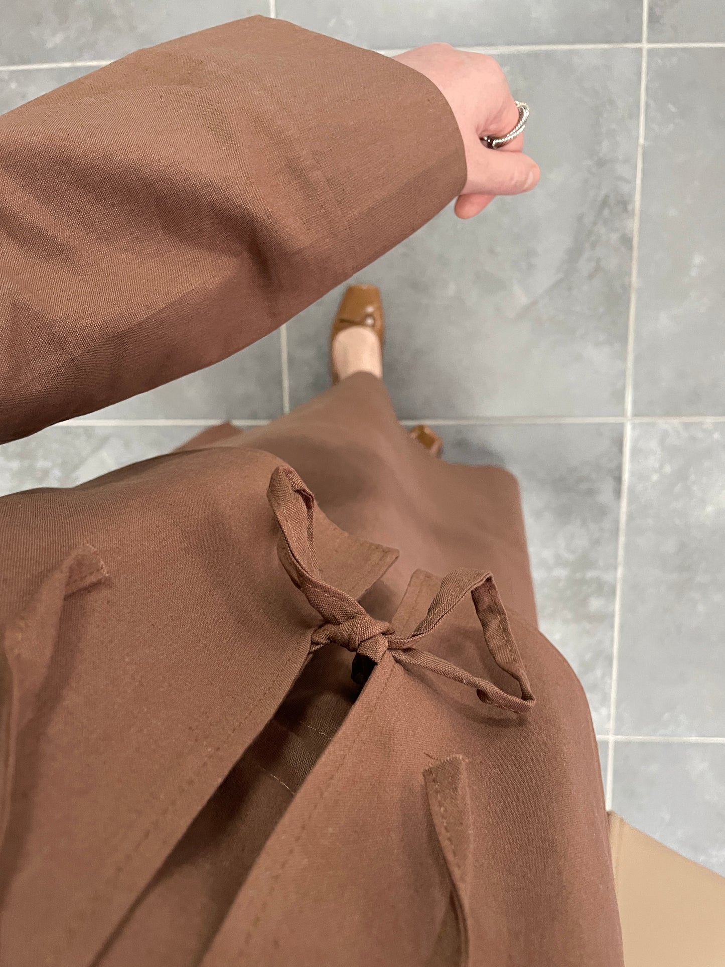 Ham Keten Jile&Kimono Takım Kahve