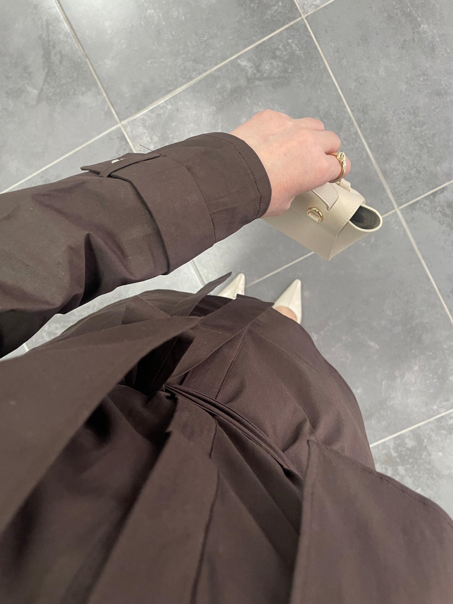 Ceket Tasarım Poplin Gömlek-Acı kahve