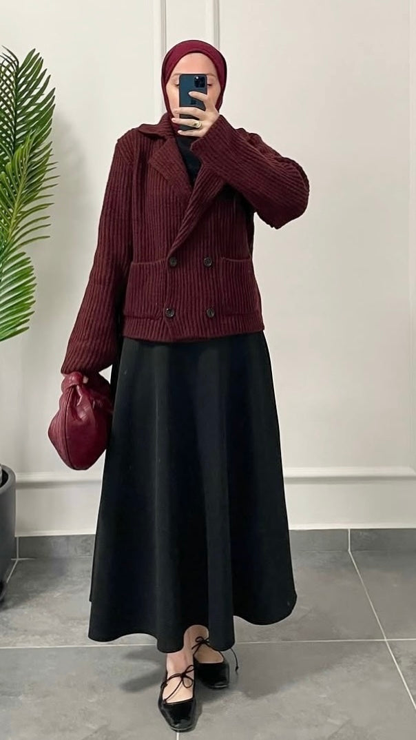 Ceket Tasarım Hırka Bordo