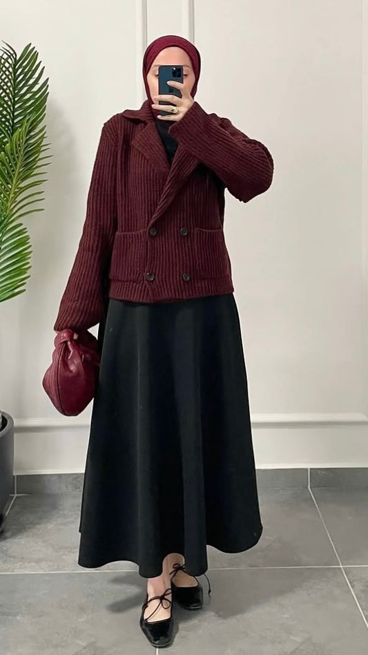 Ceket Tasarım Hırka Bordo