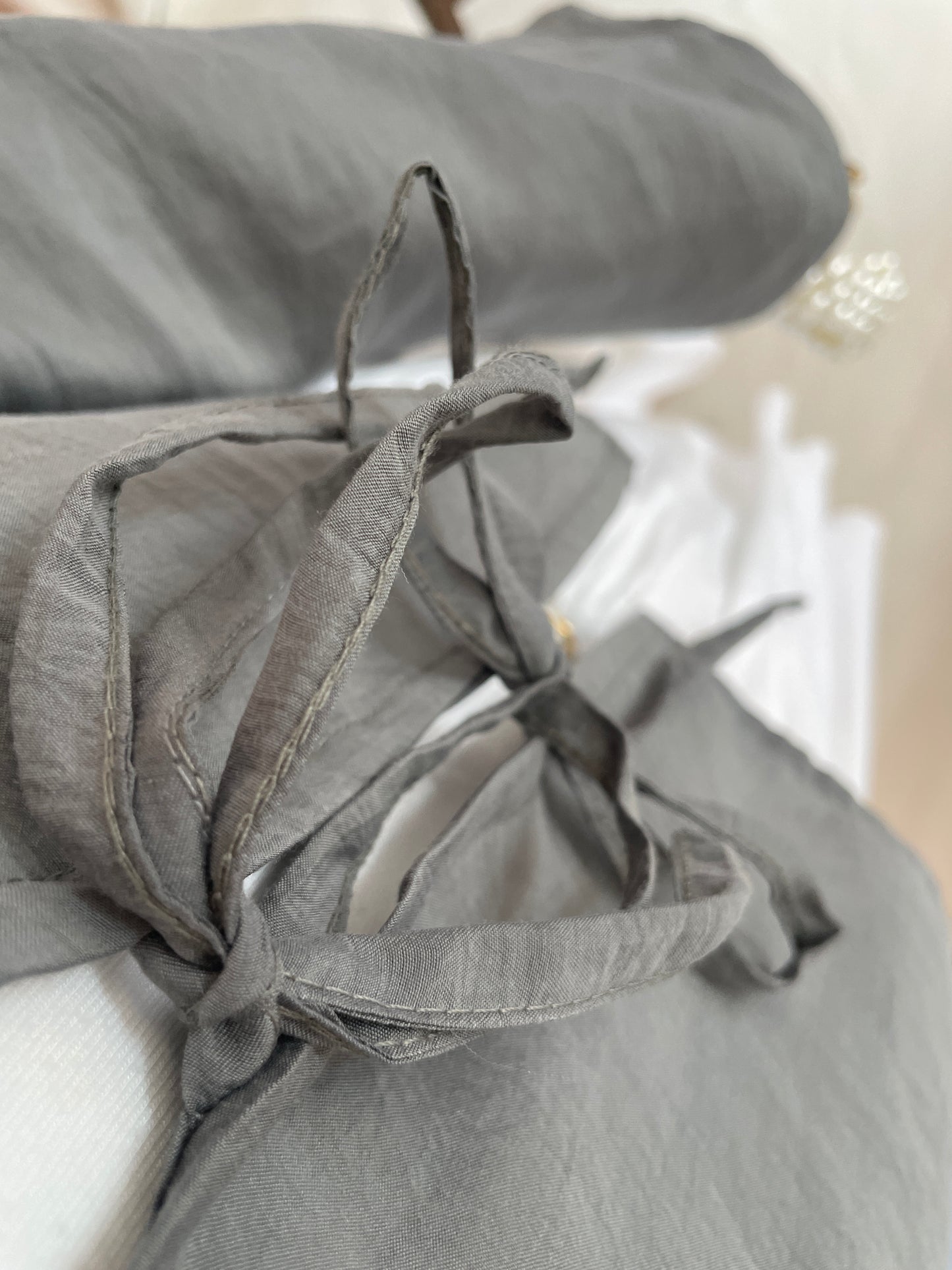 Modal Kumaş Bağcıklı Kimono Gri