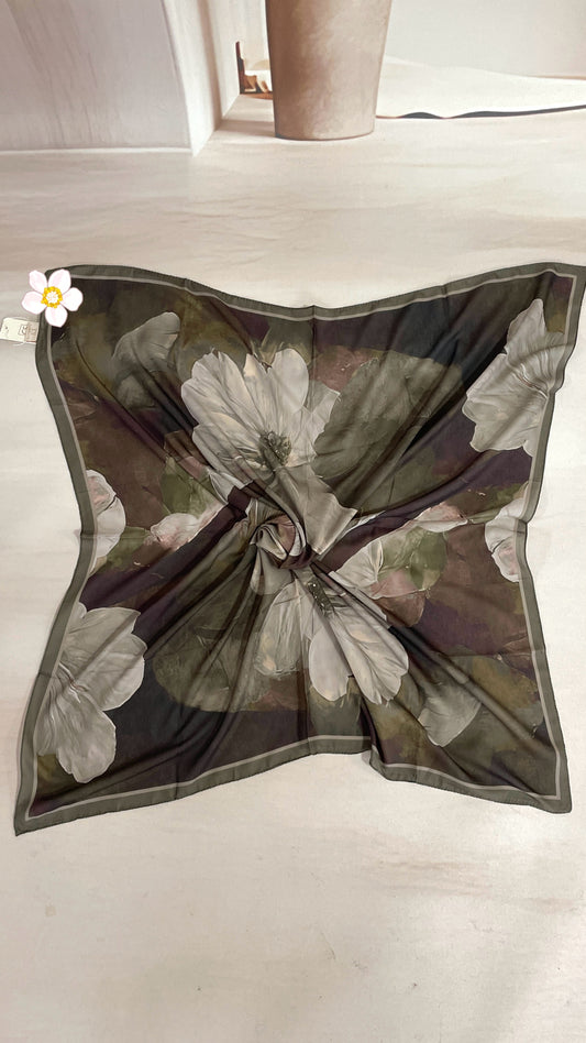 Lotus Pamuk Soft Eşarp Haki