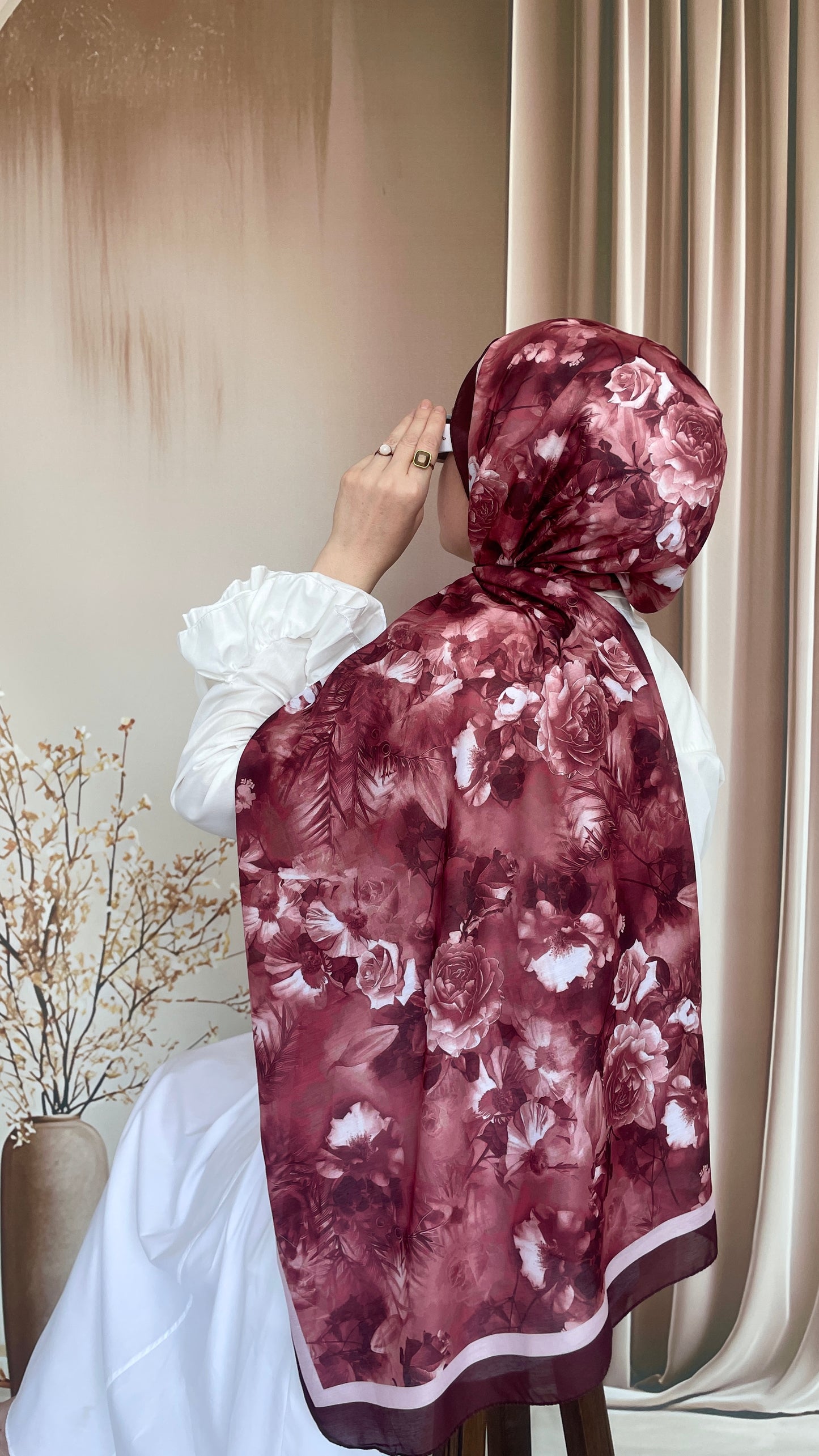 Pamuk Soft Gelincik Şal Bordo