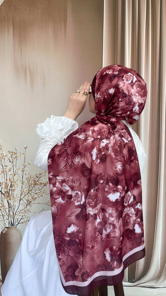 Pamuk Soft Gelincik Şal Bordo