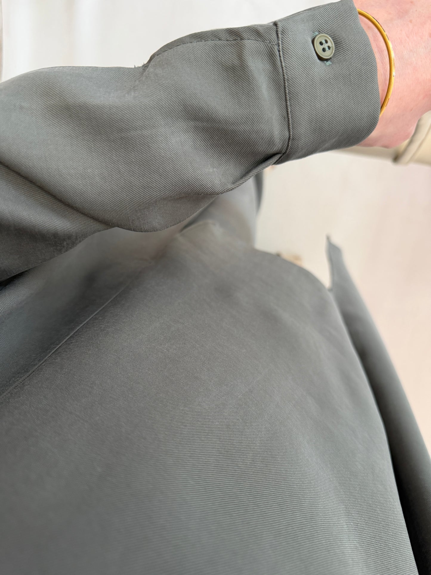 Tencel Cupra Kumaş Asimetrik Tasarım Takım Haki