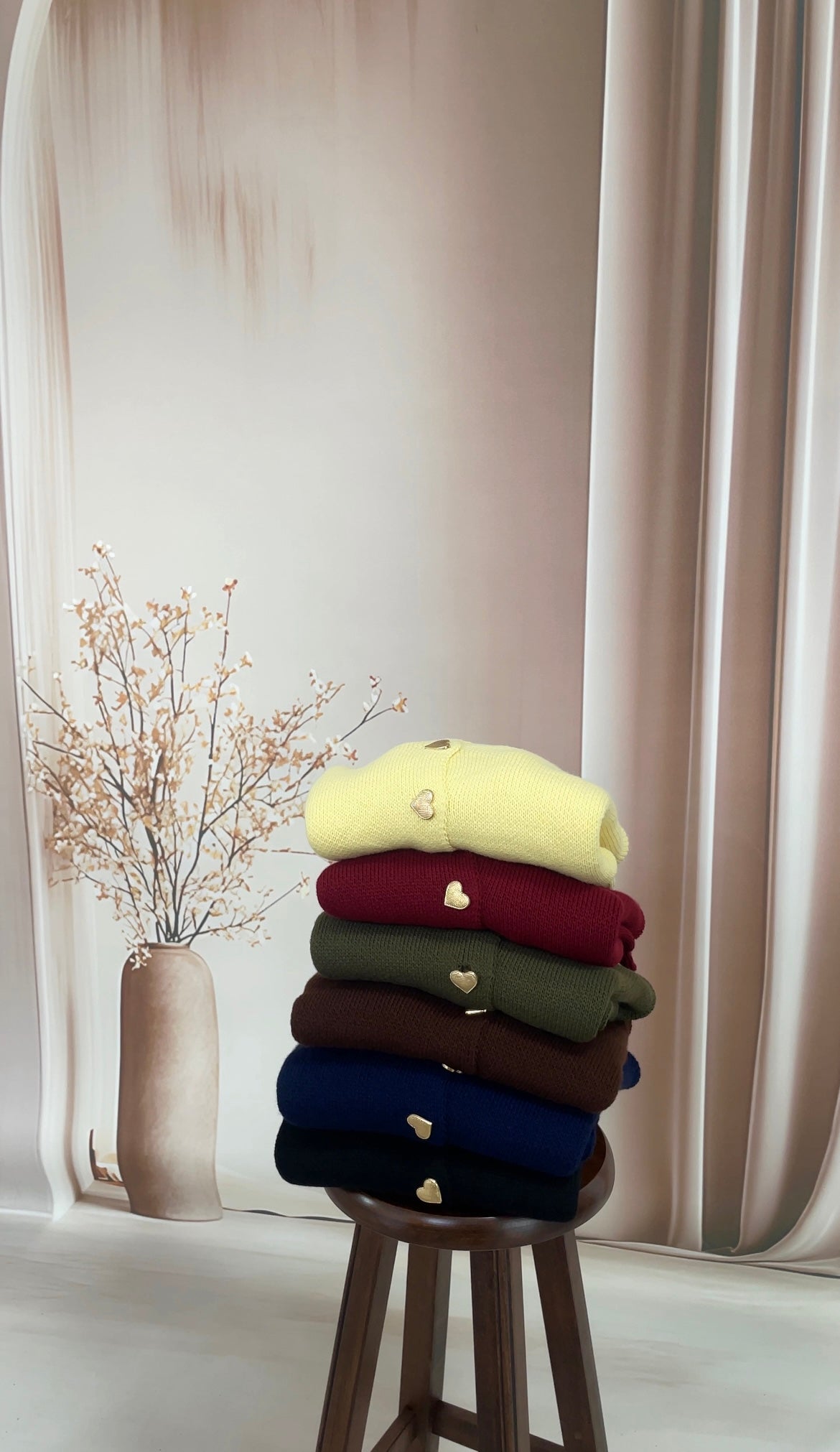 Kalp düğmeli hırka Lacivert