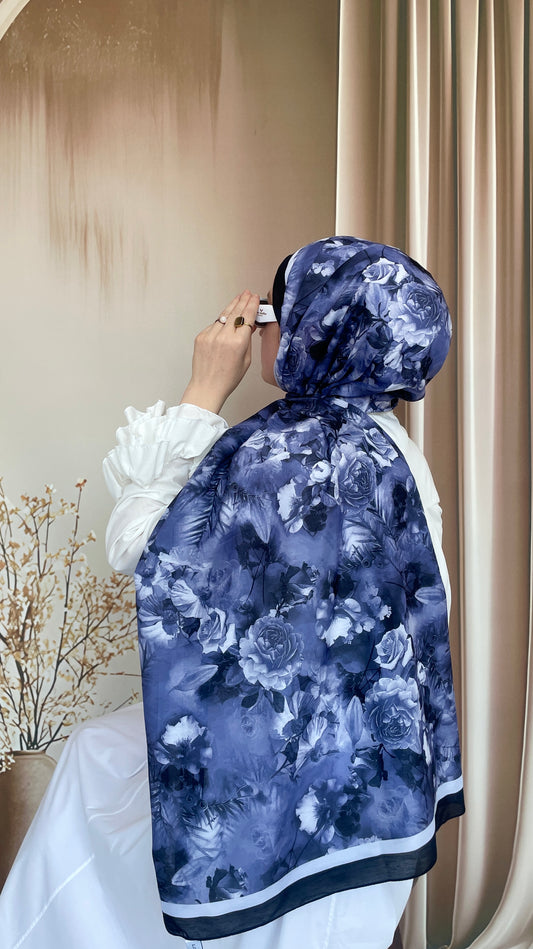 Pamuk Soft Gelincik Şal Lacivert