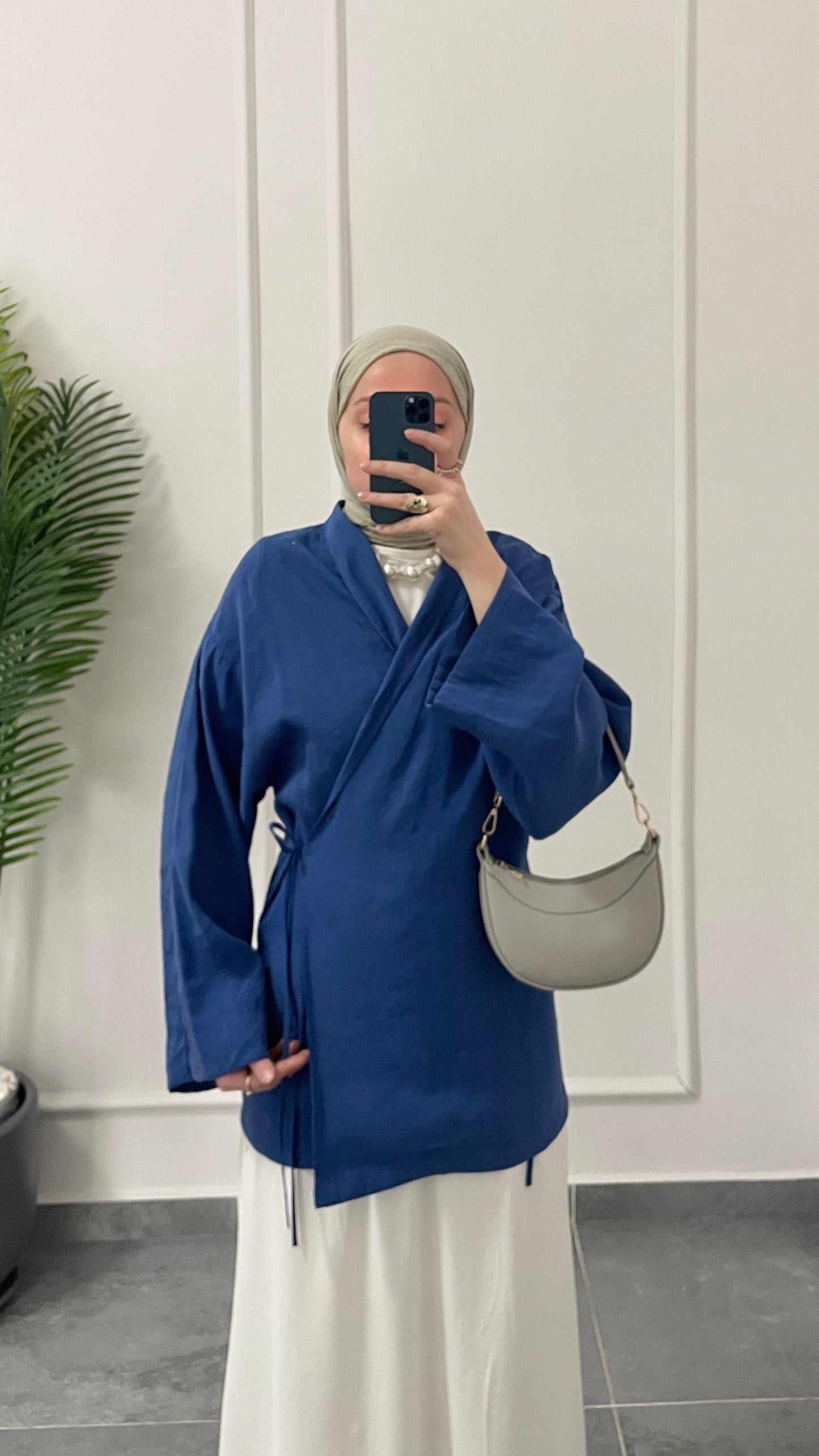 Modal Kimono Saks Mavi