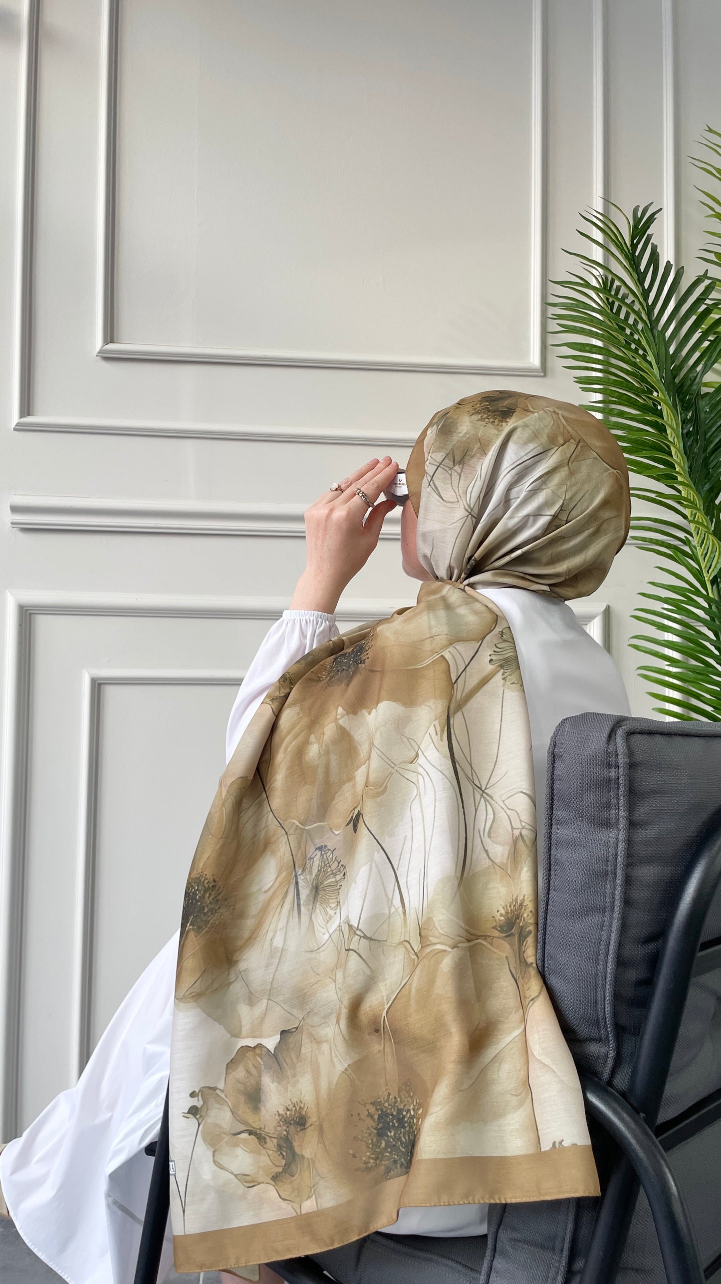 Pamuk Soft Hibiscus Şal Yağ Yeşili