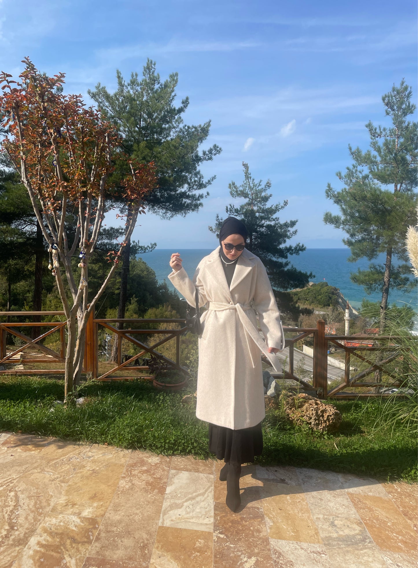 Nirvana Tay Tüyü Kaşe Kaban Ekru