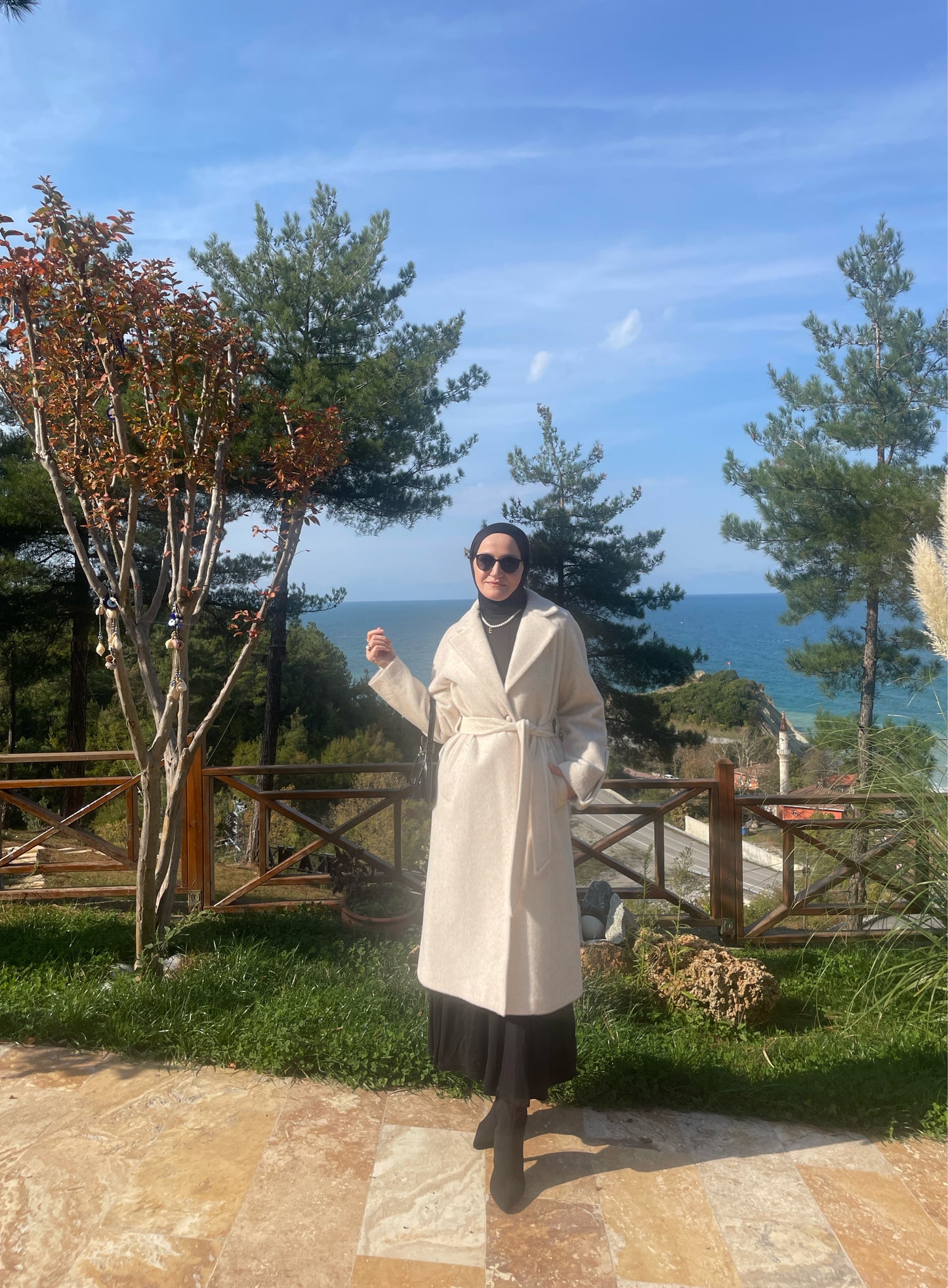 Nirvana Tay Tüyü Kaşe Kaban Ekru