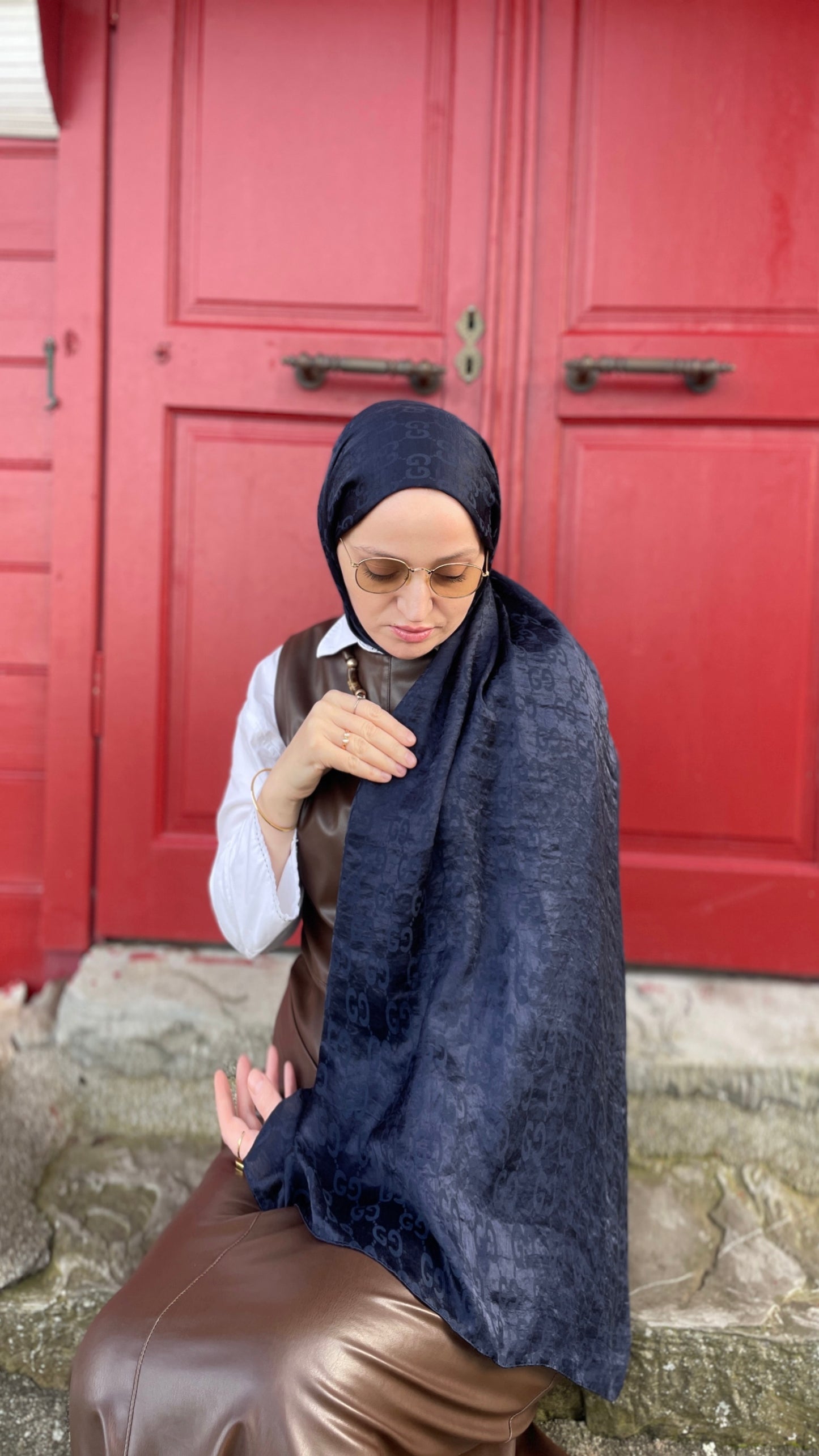 G desen AYROBİN JAKAR ŞAL LACİVERT