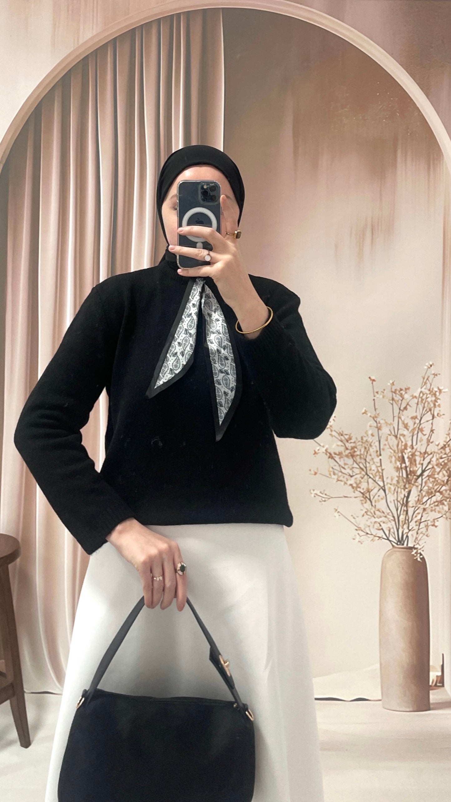 Flar Tasarım Peluş Kazak Siyah