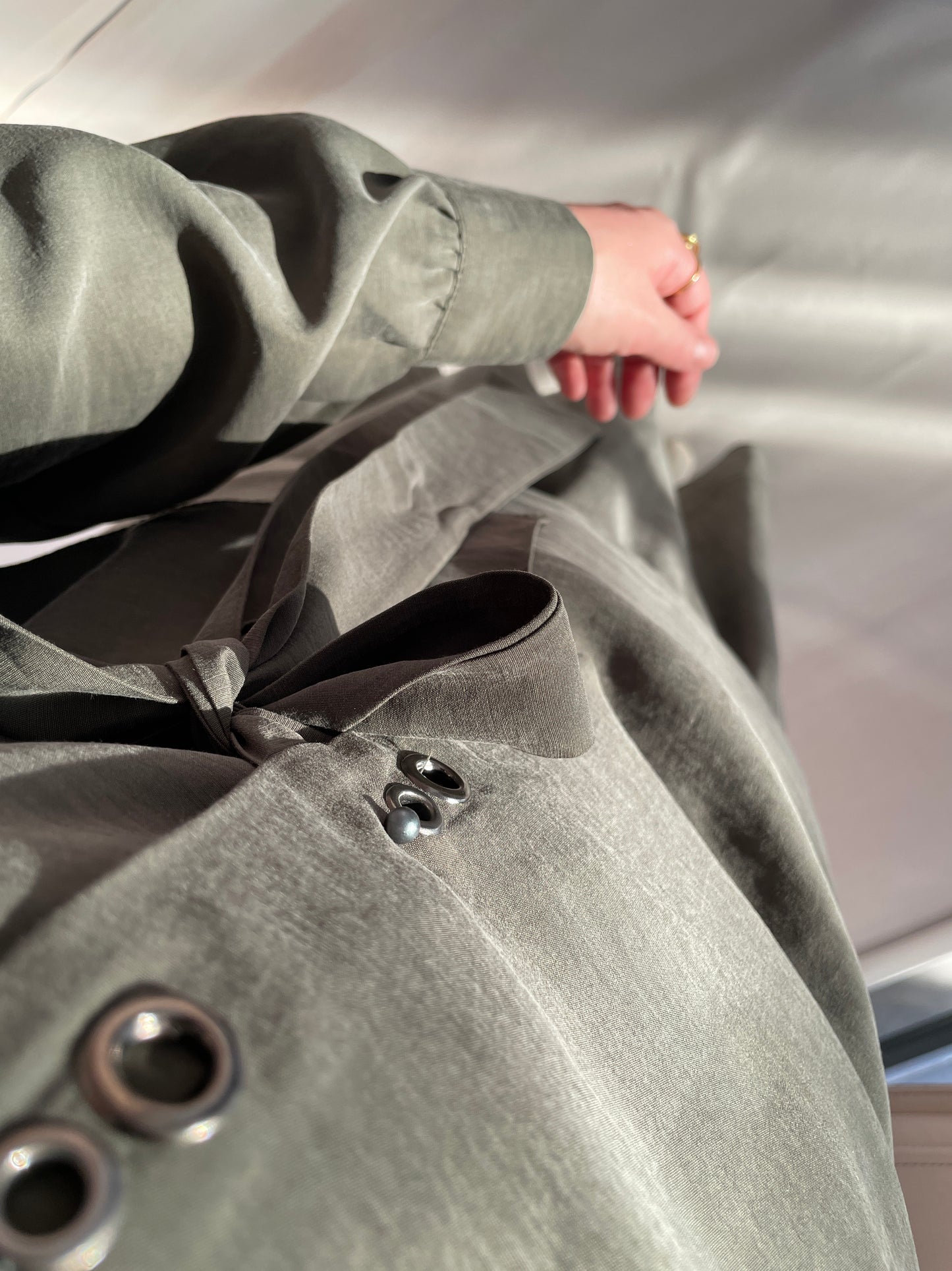 Kuş gözü tasarım Etekli Takım-Haki