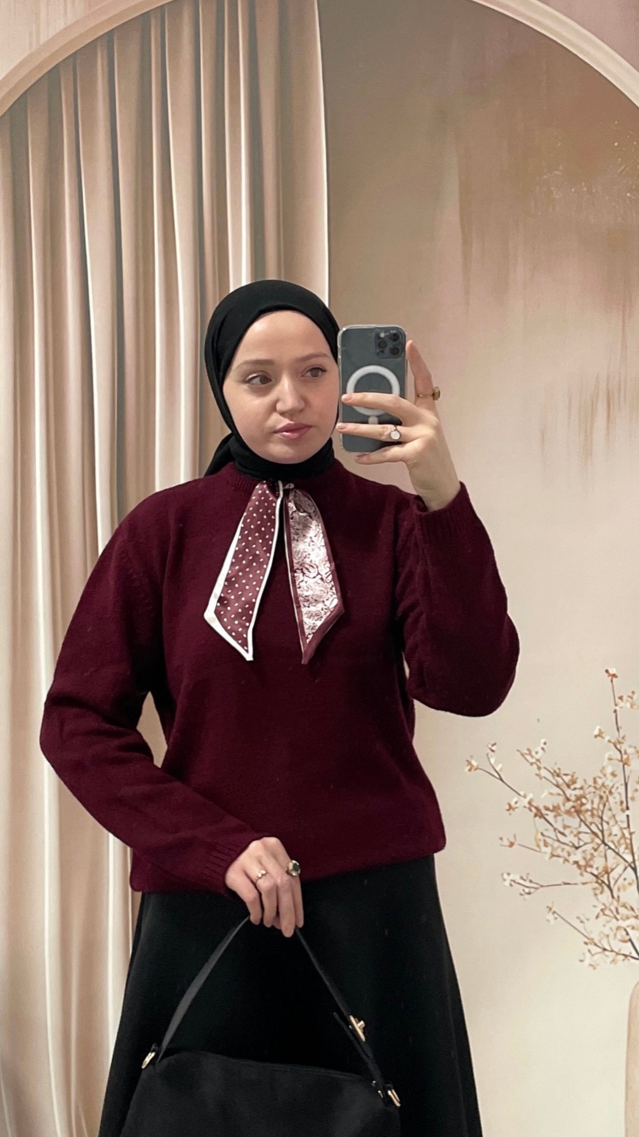 Flar Tasarım Peluş Kazak Bordo