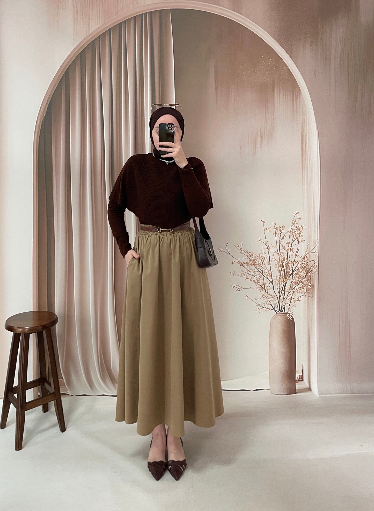 Pelerin Tasarım Kazak Acı Kahve