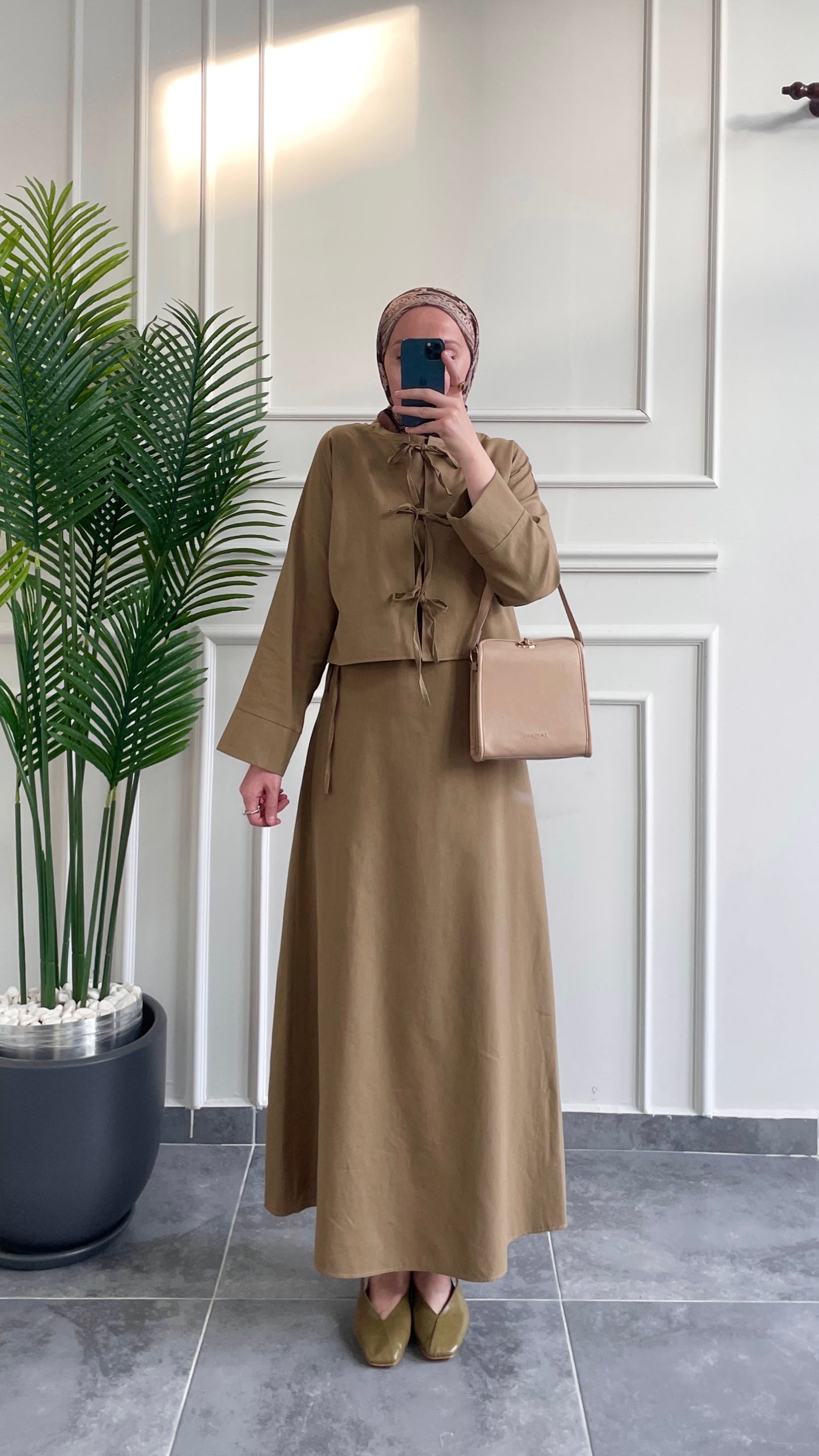 Ham Keten Jile&Kimono Takım-Yağ Yeşil