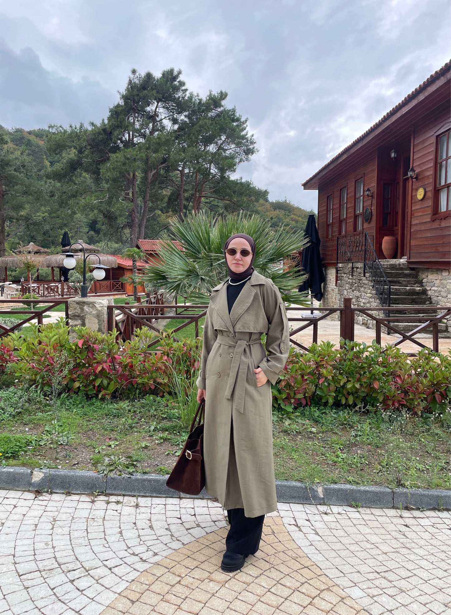 Apoletli Premium Trençkot Haki