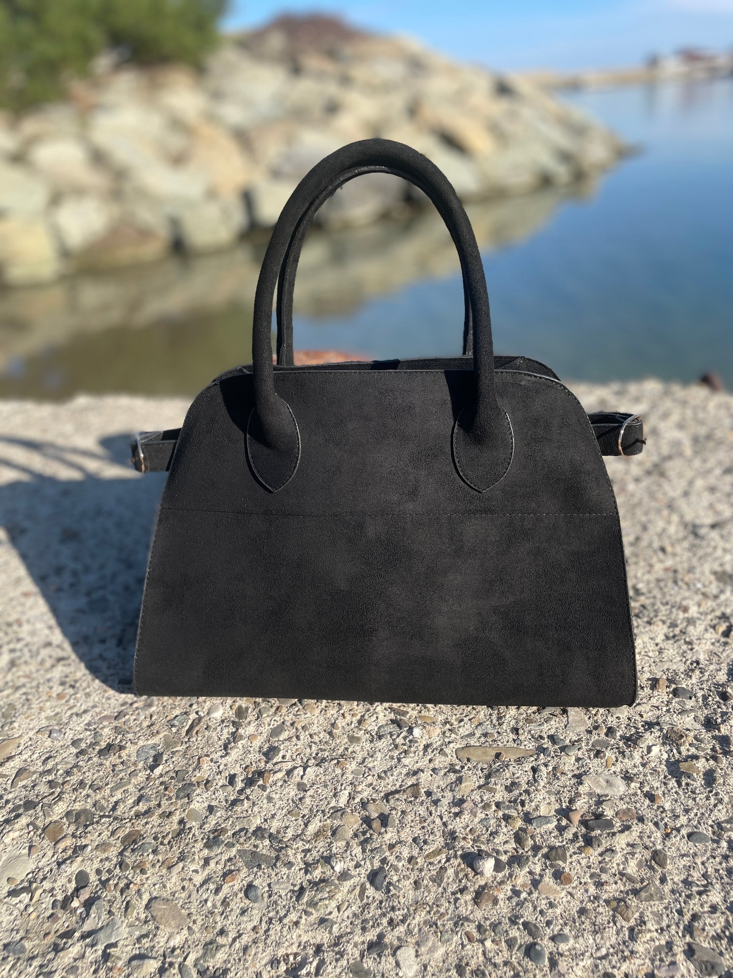 Büyük Boy Viral Süet Çanta Siyah