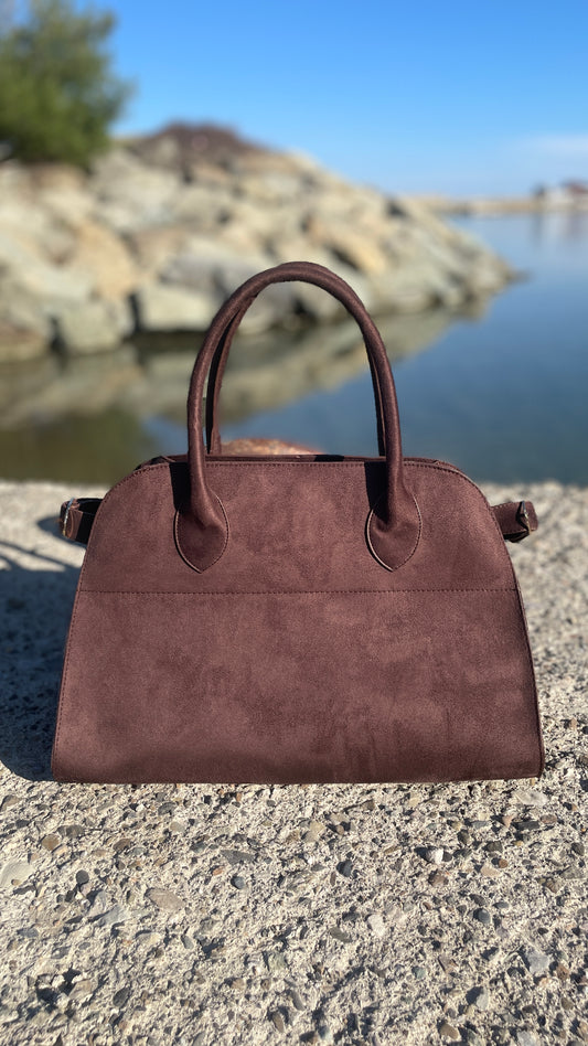 Büyük Boy Viral Süet Çanta Acı Kahve