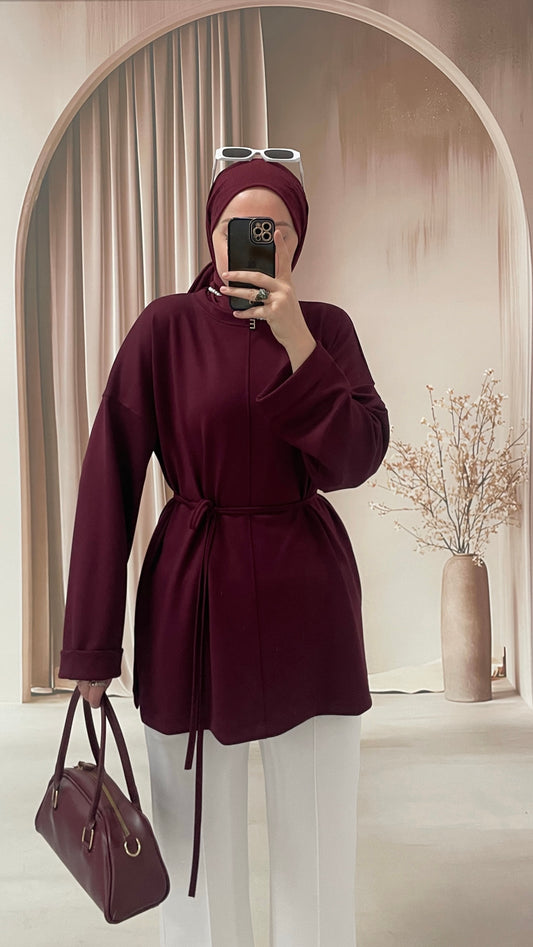 Yırtmaçlı Oysho Sweatshirt Bordo