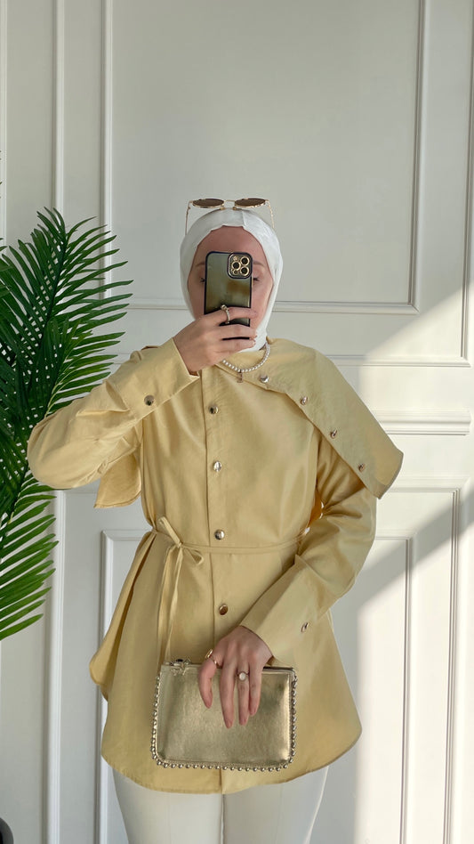 Şal Yaka Gömlek Sarı