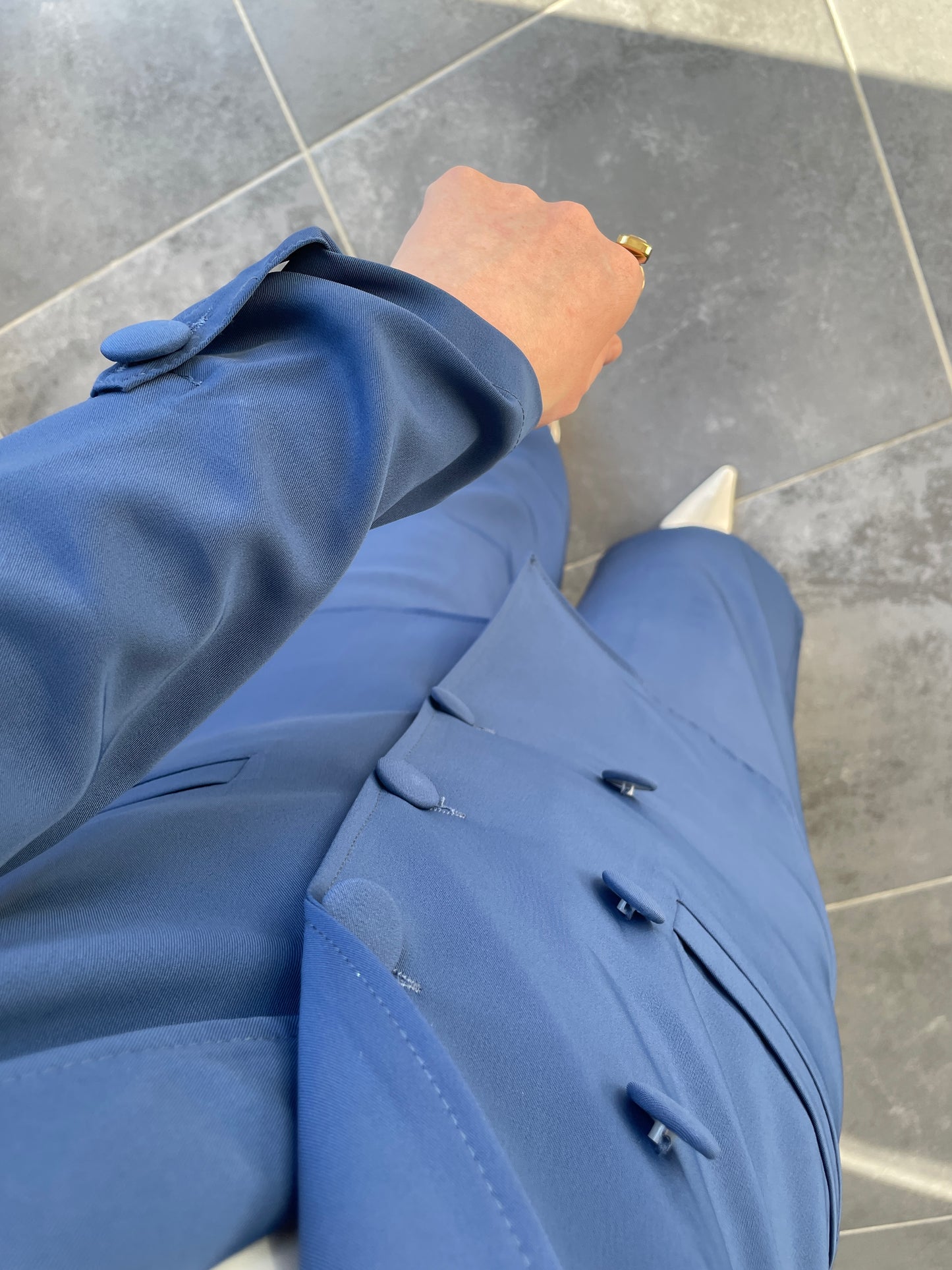 Ceket Etek Pantolon&İçlik 3’lü Takım İndigo